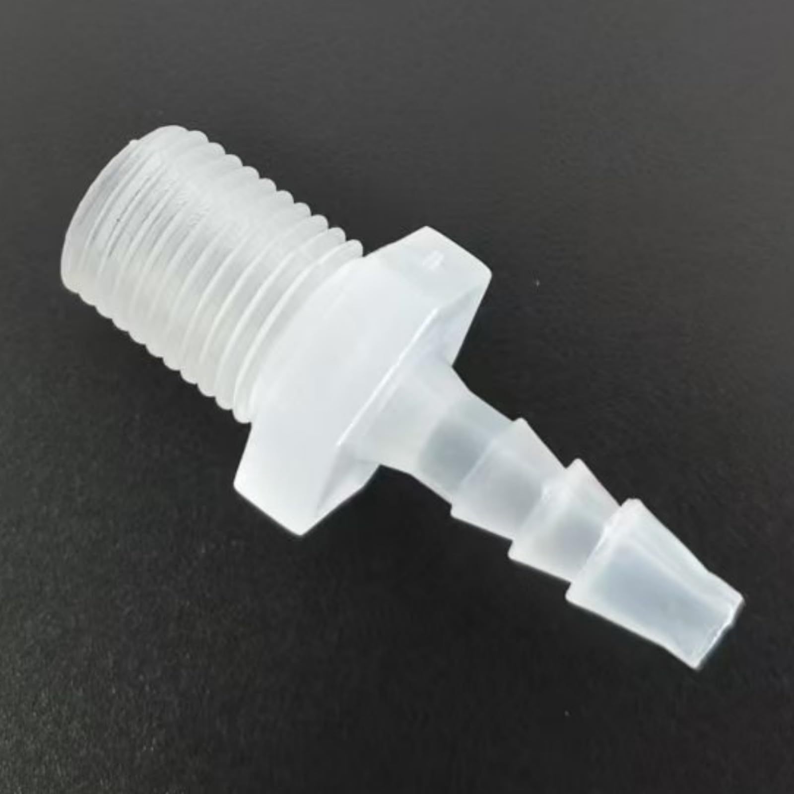 Adapter z gwintem męskim 1/4G — trwała, plastikowa końcówka do węża wielokrotnego użytku z PP do maszyn laboratoryjnych i spożywczych — 50 szt.(5/32inch 4mm)