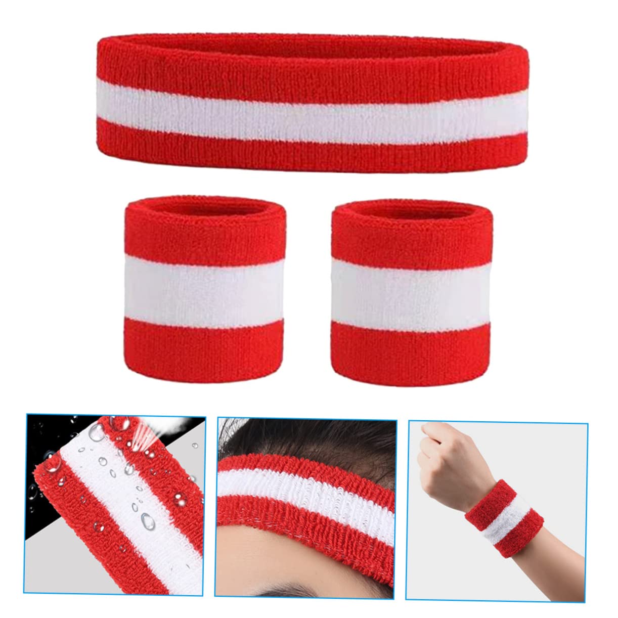 Toddmomy Braccialetto per fascia sportiva fodera della fascia tergisudore fascia antisudore Uomini fascia per Polsino sportivo con fasce per il sudore fascia atletica cotone