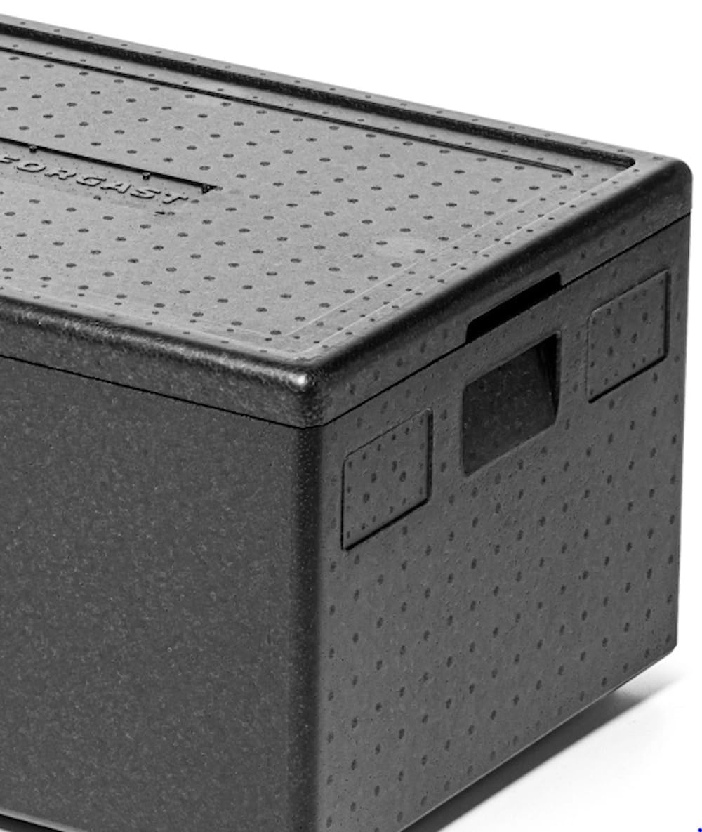Thermobox, Universale, Polistirolo/Poliolefina, Nero, Dimensioni 68,5x48,5x36,5 cm, Capacità 80 l, Per la conservazione e il trasporto di prodotti caldi, freddi e congelati