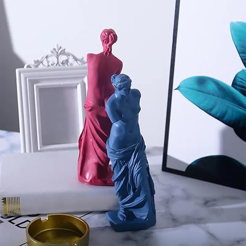 Miniatura 4 de LKXHarleya Estatua de resina de Venus De Milo, mitología griega, diosa afrodita, escultura para decoración del hogar, azul