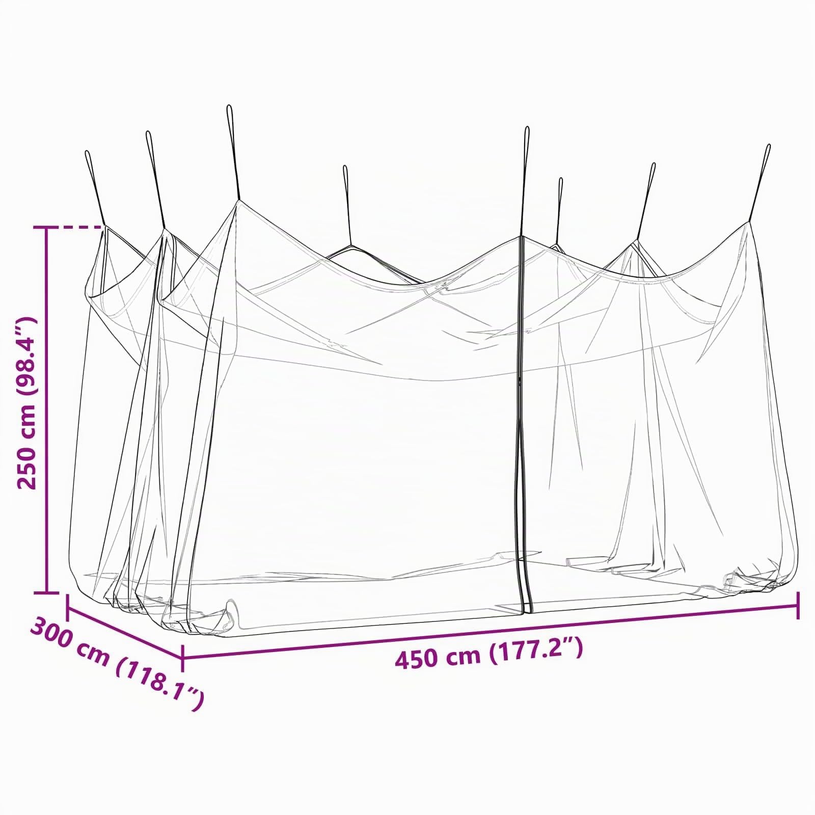 vidaXL Filet Anti-Moustiques de Jardin 220 Mesh Noir 3 x 4,5 x 2,5 m
