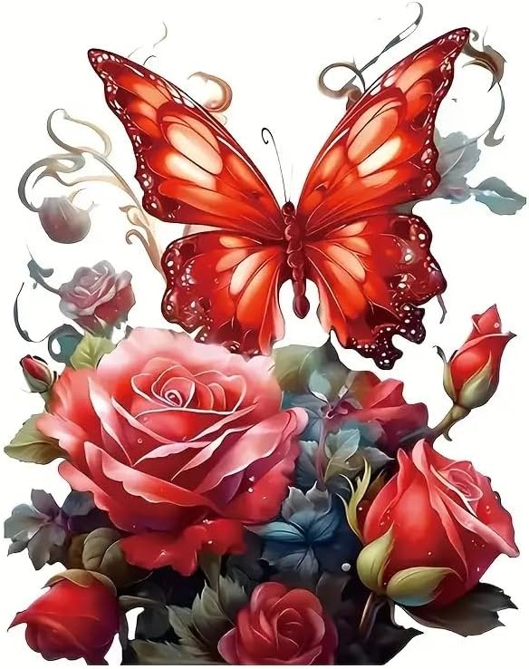 Butterfly Roses Flower Toilet Cover Sticker Decals,Spring Flower Leaf Butterfly Waterproof Toilet Lid Tank Seat Decals Cistern Self-Adhesive Bathroom Wall Sticker
