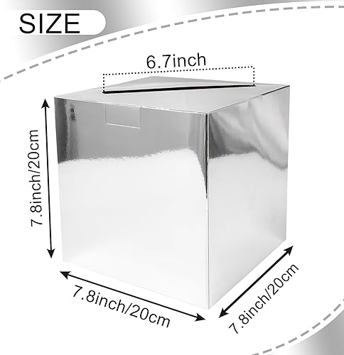 Miniatura 8 de SietDESEO Caja de tarjetas para fiesta, caja de tarjetas iridiscente, caja de rifa, caja de tarjeta de regalo para fiesta de cumpleaños, boda,