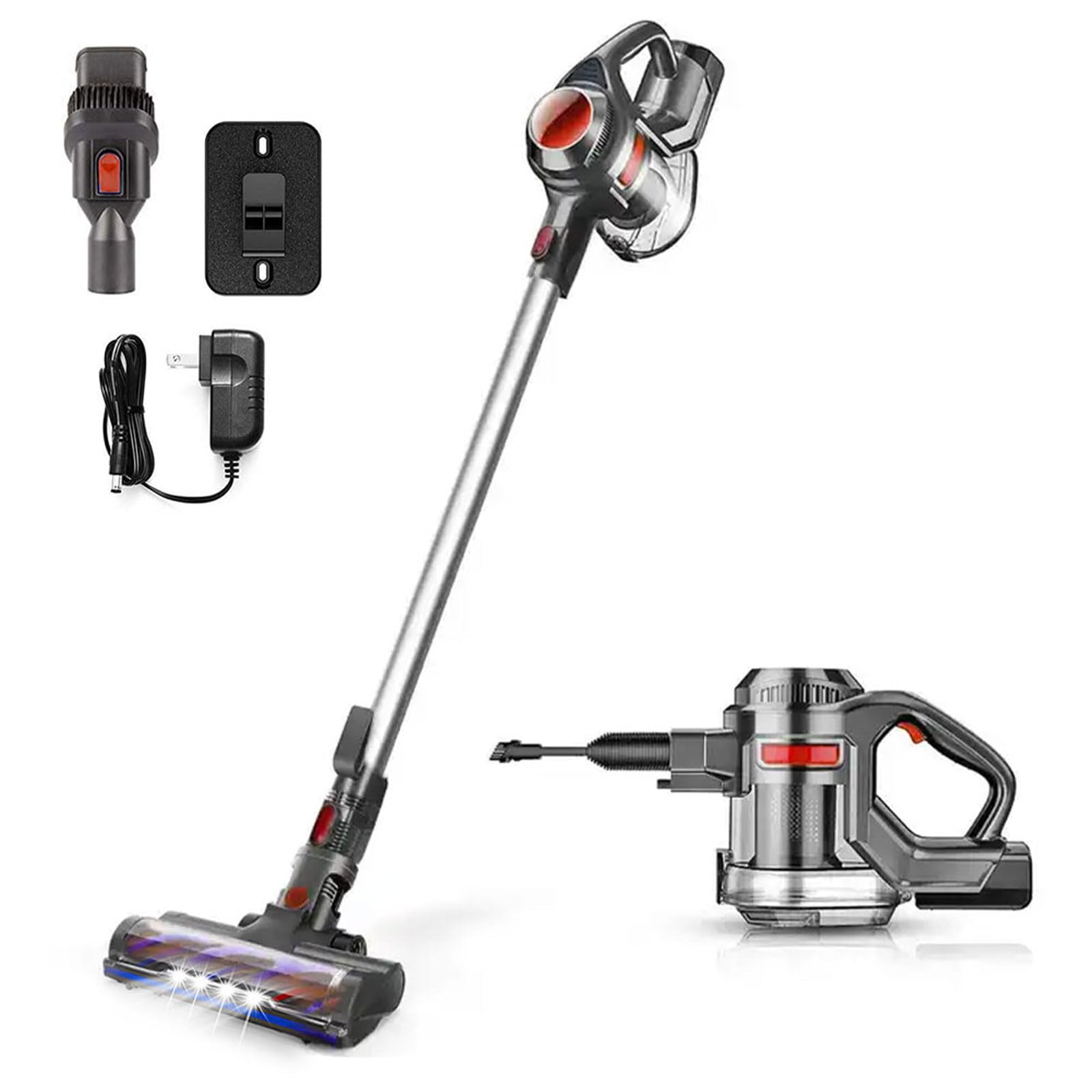 Odkurzacz Bezprzewodowy stojący Air Essence Bise Max 120AirWatt, czerwony, vacuum cleaner, technologia cyklonowa, Odkurzacz Pionowy, Technologia Honeycomb, Odkurzacz Samochodowy, Odkurzacz Bezworkowy