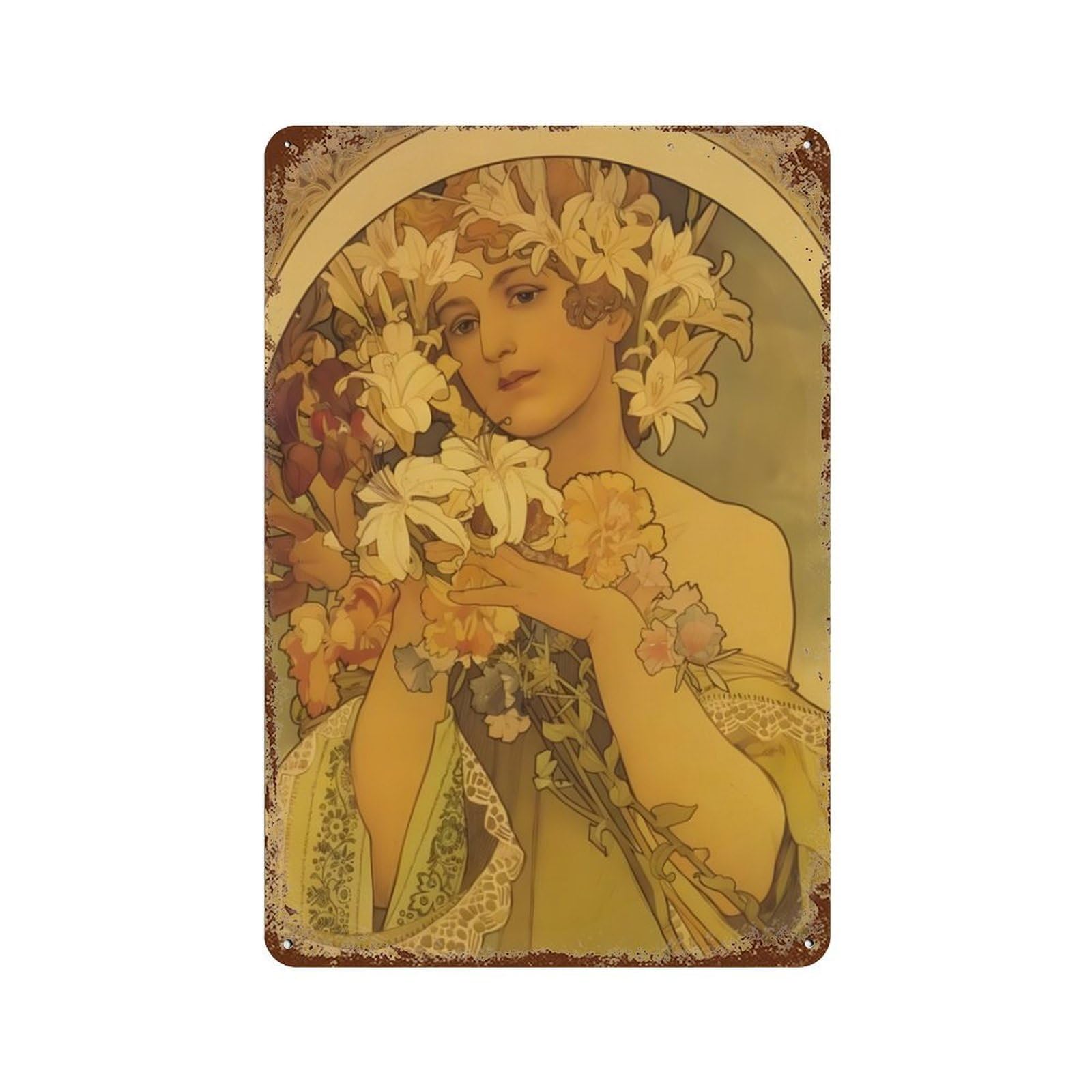 xiaoxiaoshen Alphonse Mucha (3) Wall Decor Art Metal Tin Poster Modern Home Decor Art Home Bar Shop Decorations Vintage Sign 30x20cm
