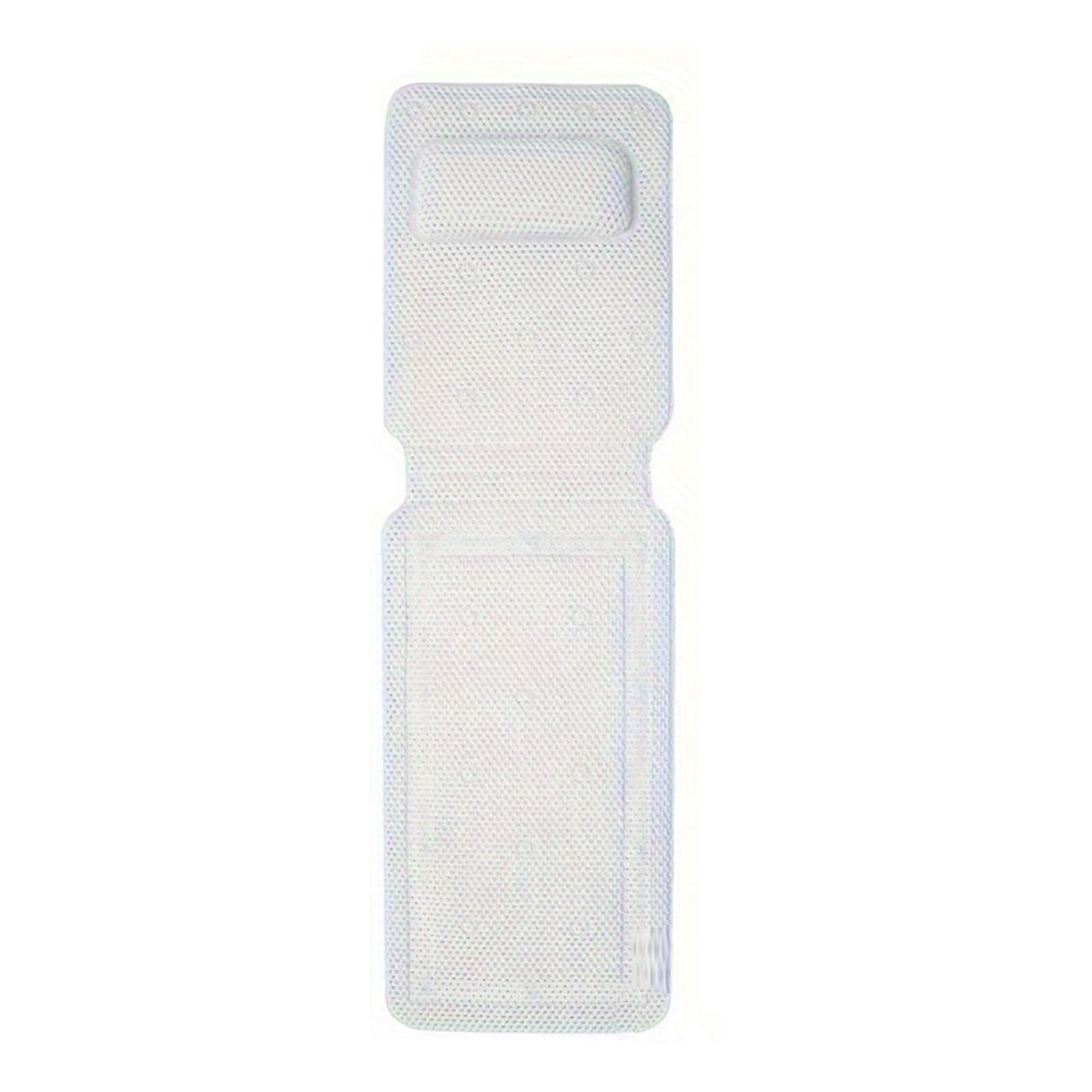 Bathtub Pad with Contoured Pillow Strong Suction Cup Quick Drying Foam Cushion for Shower Tub Waterproof PVC Foam Shower Mat