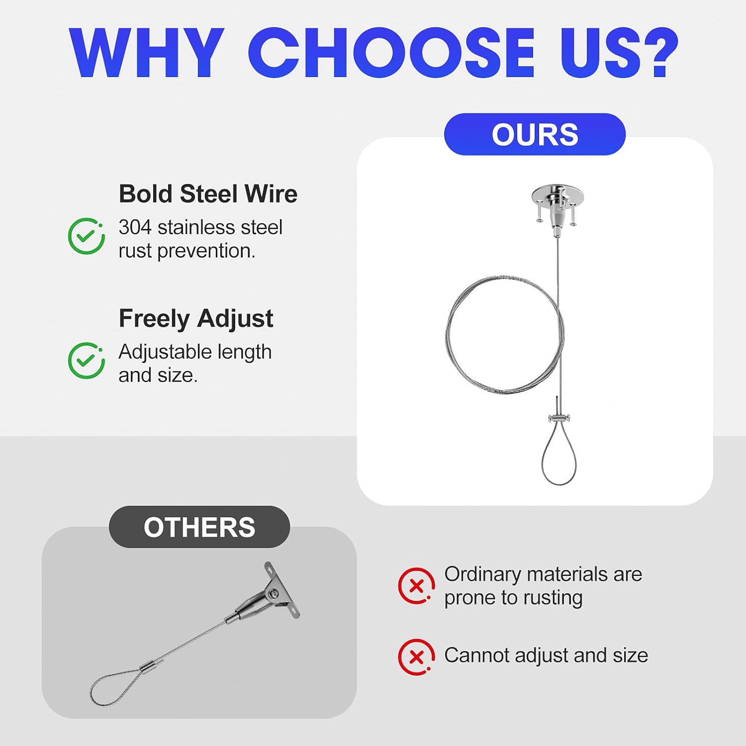 6 Pack Ceiling Closet Rod Support, Adjustable 117" Stainless Steel Ceiling Mounted Curtain Rod Bracket, Ceiling Shower Curtain Rod Holders for Curved, L-Shaped, or Straight Shower Rods