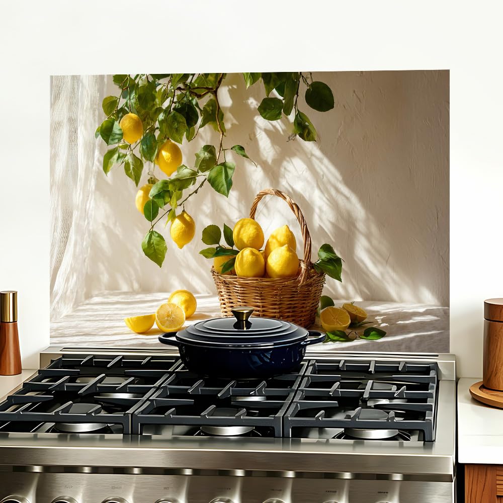 Lemon Branch Basket Backsplash Peel and Stick, 35.4x23.6 in