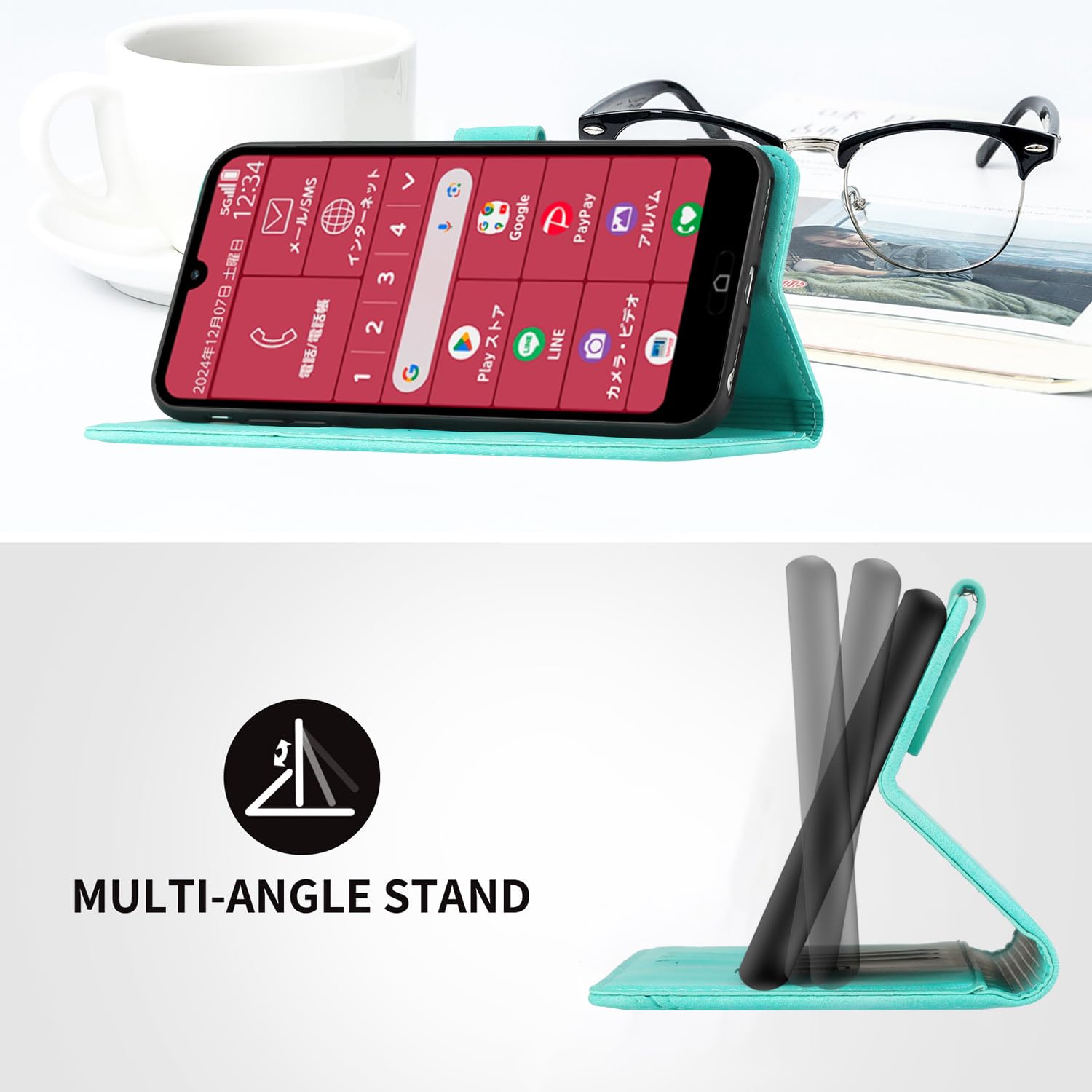 Amazon.co.jp: Gedurya らくらくスマートフォン a A401FC ケース 手帳