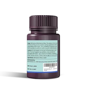 KITCHEMICLA Methylene Blue 1% Solution Lab-Grade, Formaldehyde-Free (100mL)