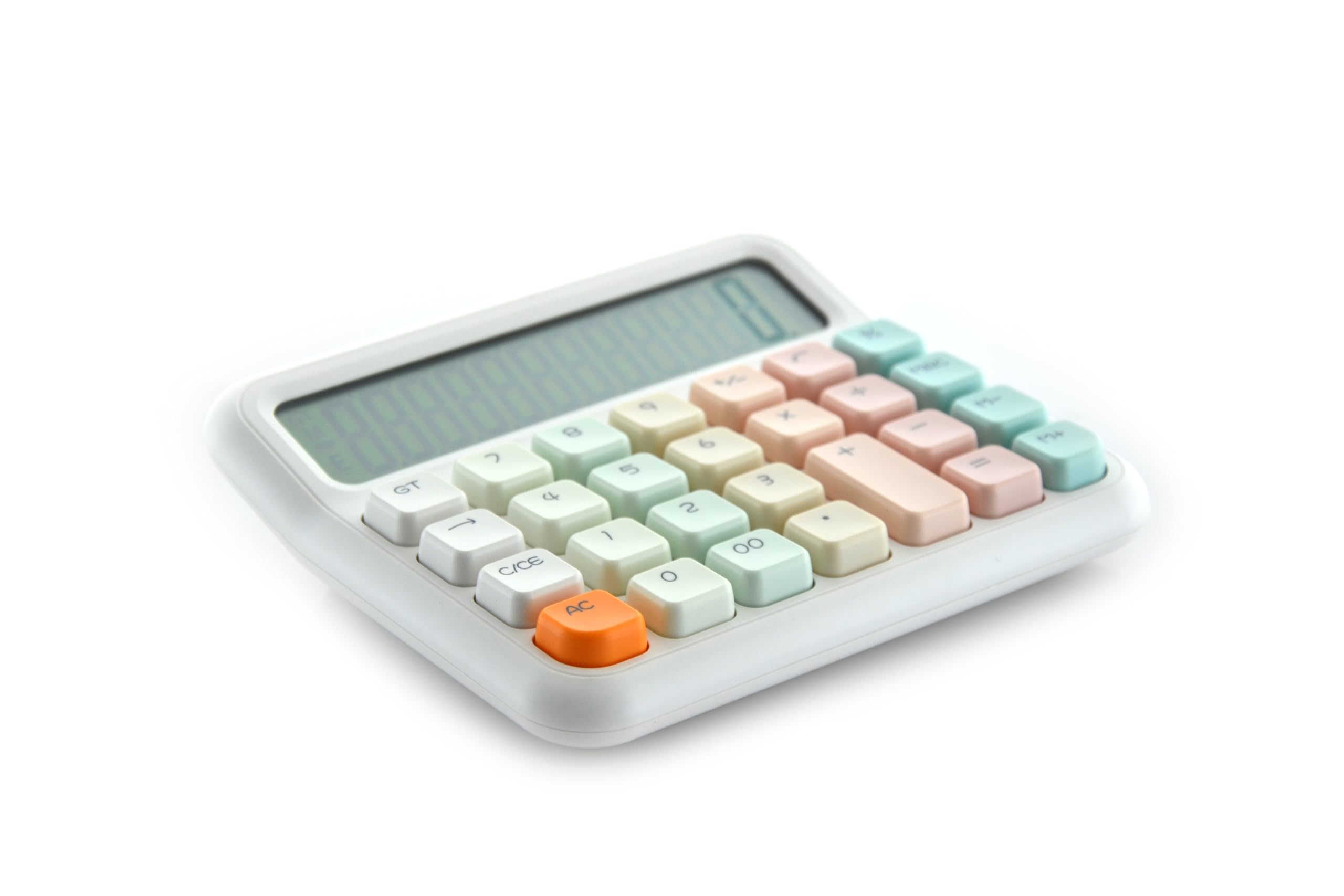 Calculadora Soft con Botones XXLde Gran suavidad, 12 dígitos, LCD, Funciona con Baterías, Base Antideslizante y Gran Tamaño Ideal para la Oficina y Home Office by Office Box (Blanco)
