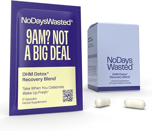 DHM Detox, sin días desperdiciados, 5 porciones - Tomar durante la noche para un mejor día siguiente y recuperación