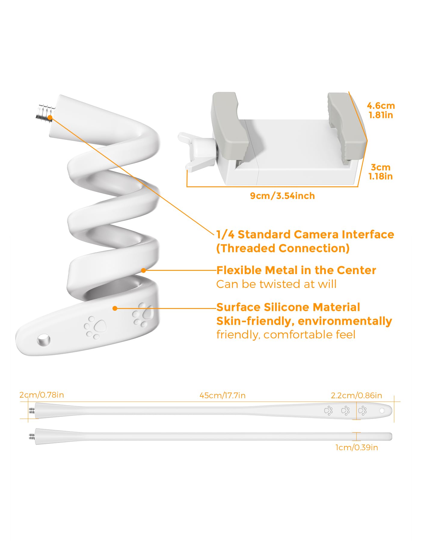 Soporte Universal para Monitor de Bebé GHB Camara,Philips Avent/Momcozy/ieGeek BOIFUN/GHB/Hellobaby,Soporte Flexible para Cámara de Bebé con Rosca 1/4",Compatible con la mayoría de vigilabebés