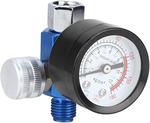 Miniatura 2 de EVTSCAN Regulador de presión para compresor de aire, medidor regulador de presión de aire, aleación de aluminio, pistola de pulverización ajustable,