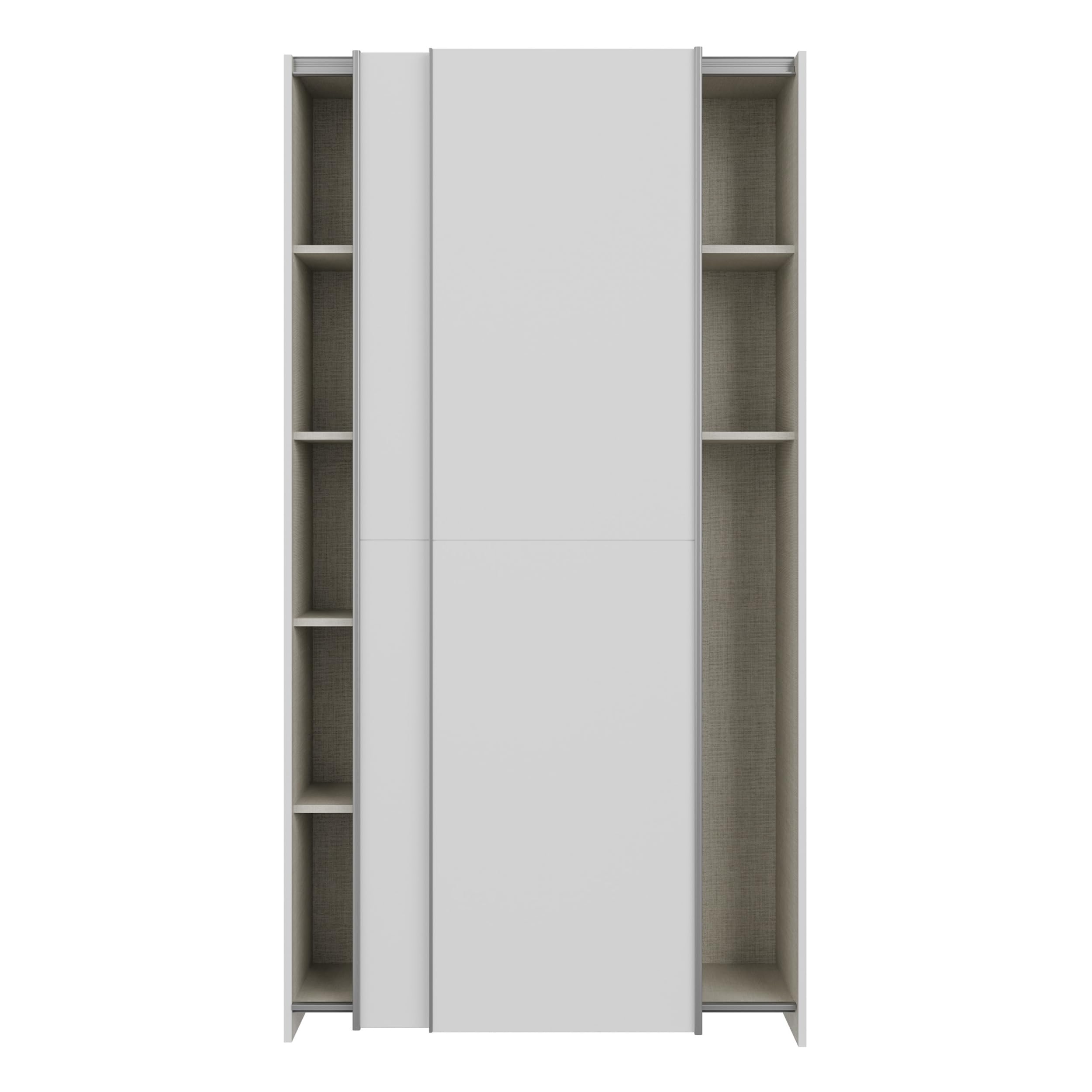 Forte Home Nook Merhzweckschrank 100 40, moderner Schwebetürenschrank mit 2 Türen, schmal, Flur, Holzwerkstoff, Weiß, 100,1 cm breit x 190,5 cm hoch x 39,1 cm tief