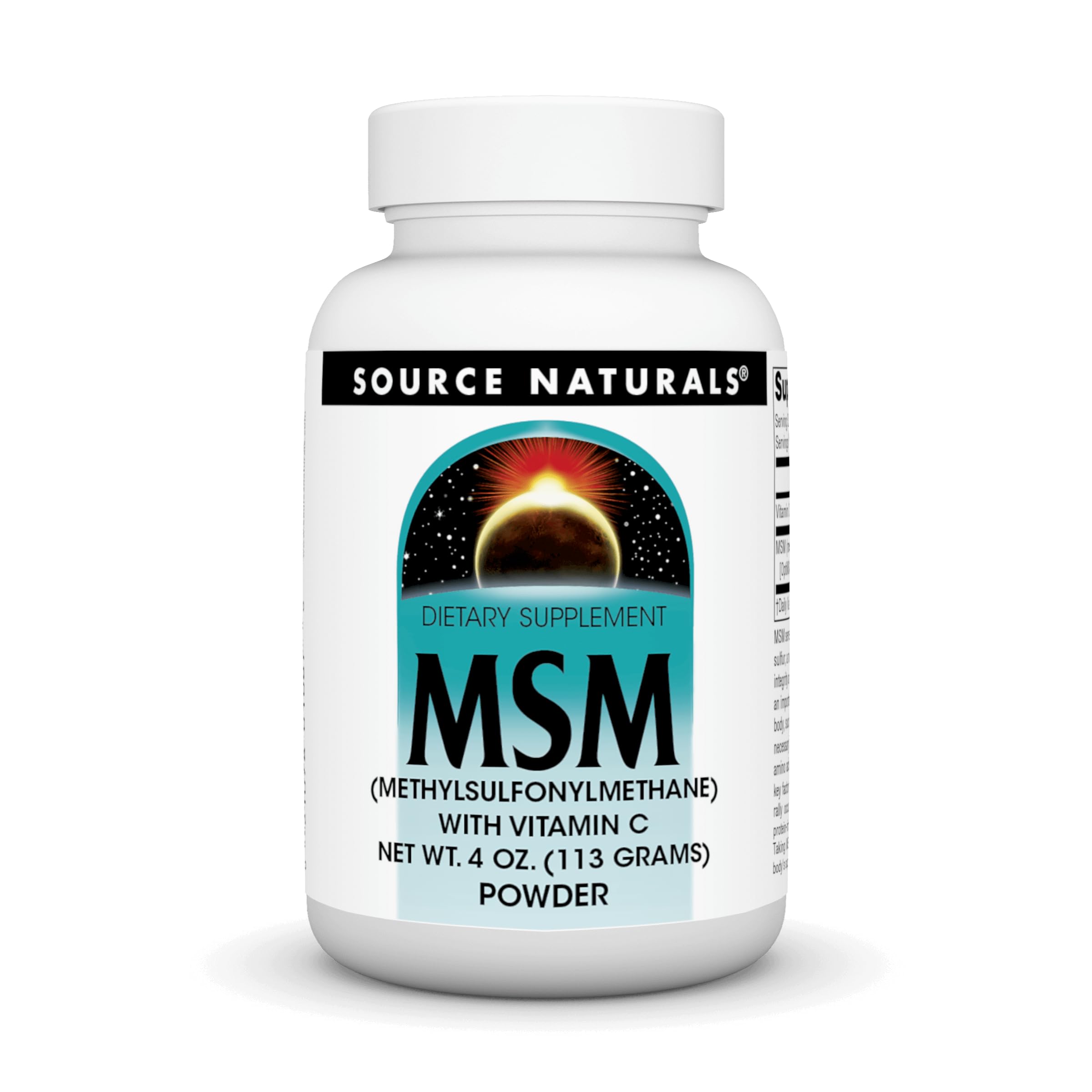 Source Naturals MSM (Methylsulfonylmethane) with Vitamin C - Powder, 4 oz 4 Ounce (Pack of 1)