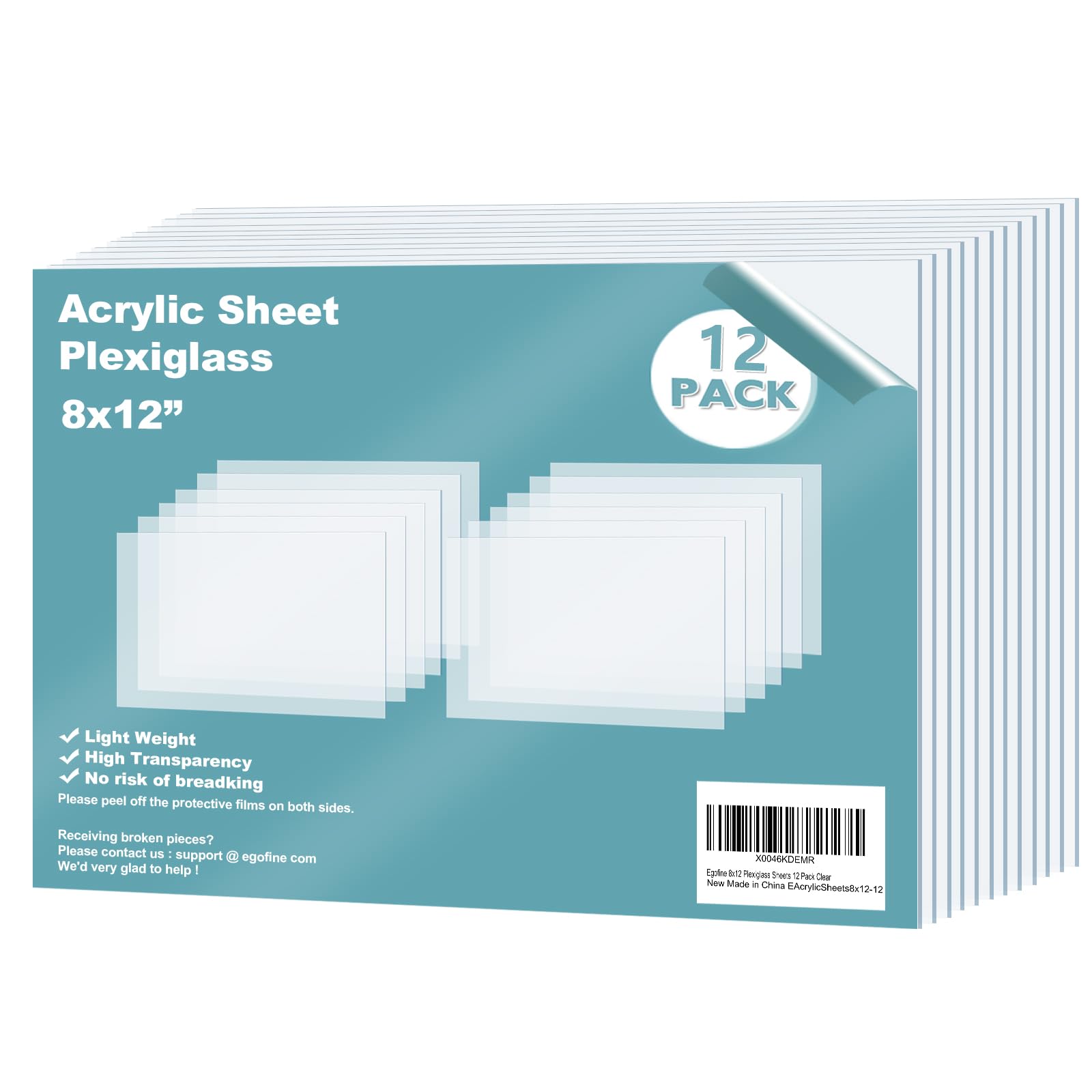 Black Plexiglass Sheets - 12 Pack for DIY Projects -32
