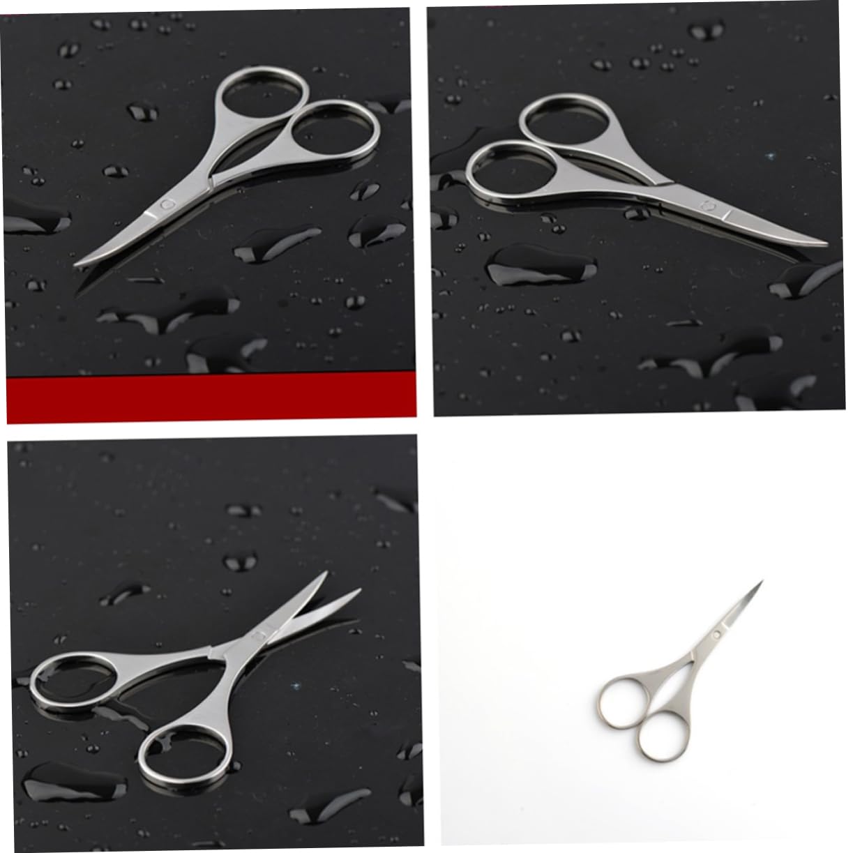 FRCOLOR Tijeras Vibrissa de Acero Inoxidable para Recortar Cejas y Vello Nasal Puntas Redondeadas Seguras