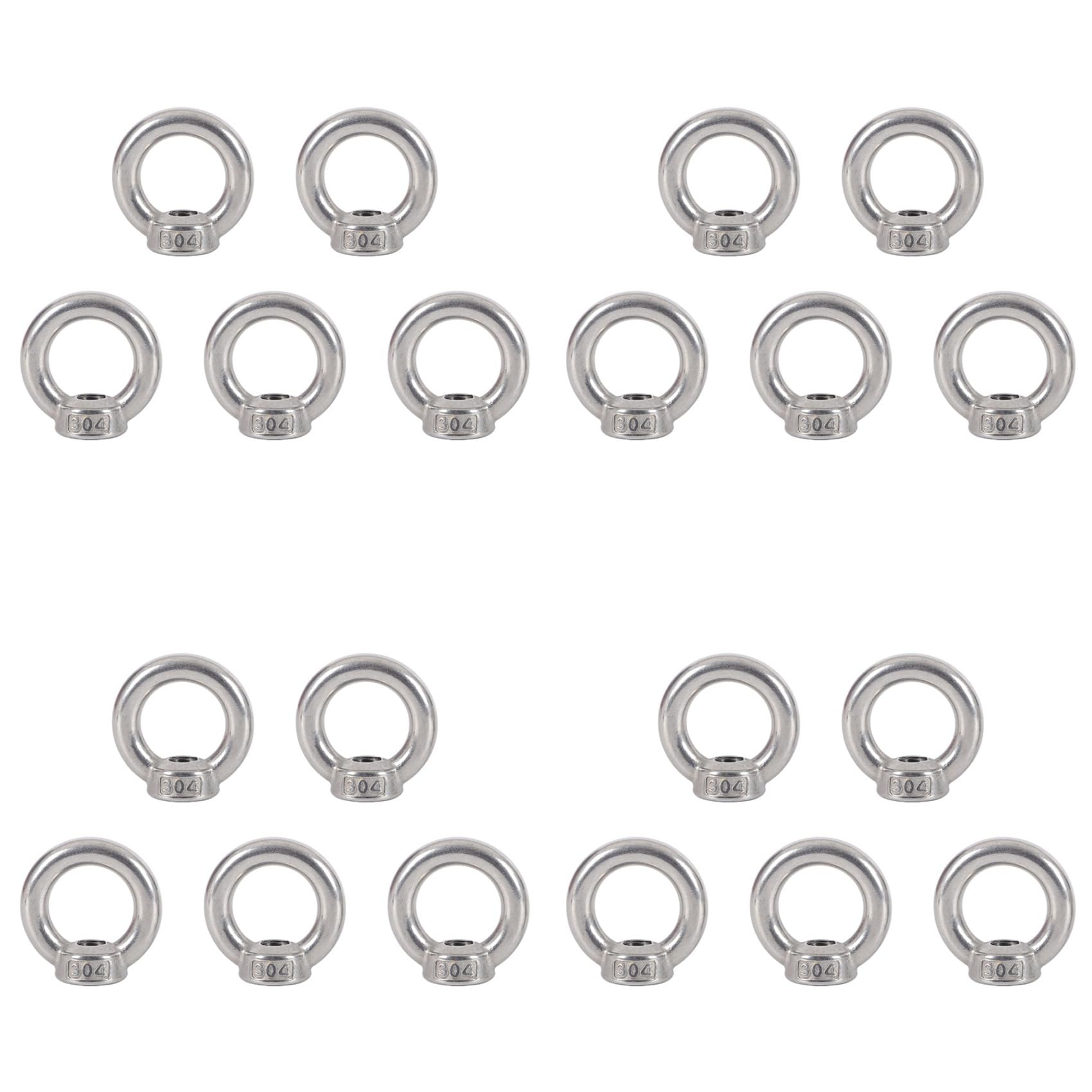 Jnchdghwa As Shown 20X M10 Eye Nut Stainless Steel Marine Lifting Eye Nuts Ring Nut Eyelet For Cable Lifting