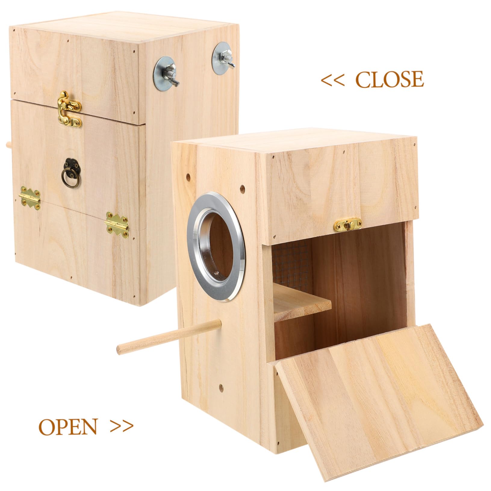 Happyyami Nichoir à Oiseaux en Bois, Boîte D’élevage Beige, pour Perroquet et Canari, Espace Confortable pour Dormir et Jouer, Design Simple | Lit de Repos et Aire de Jeu, Style Créatif à Design Simple, pour Canari et Perroquet
