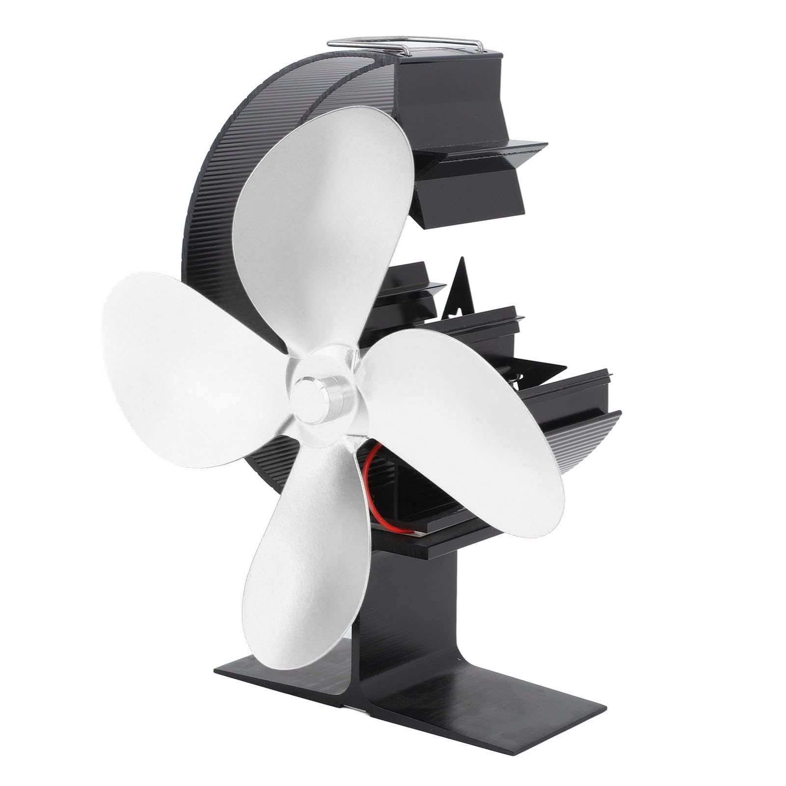 Ventilador para Estufa de Calor con 4 Aspas, Funcionamiento Silencioso para Pesca en Hielo y Campamentos Al Aire Libre (SILVER)