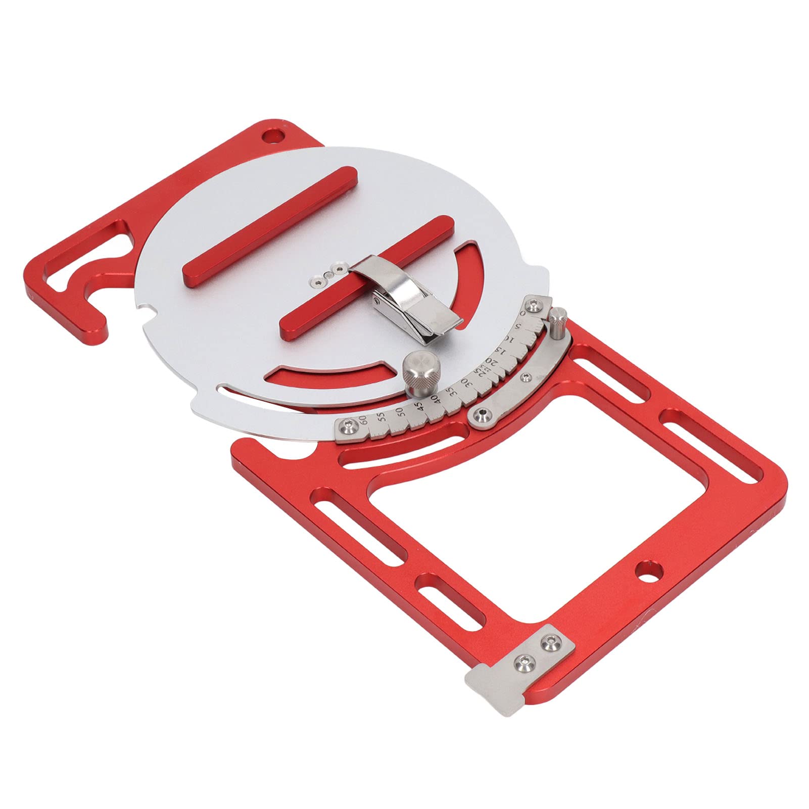 Rcniso Woodworking Adjustable Metal Circular Saw Rail with Safety Buckle, Aluminum Alloy, Red