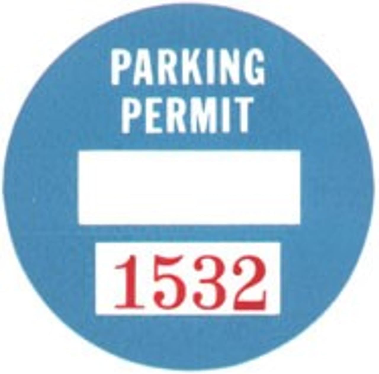 Parking Permit Window Decals 100 Round Shape - Reverse Adhesive for Inside of Glass (Red)