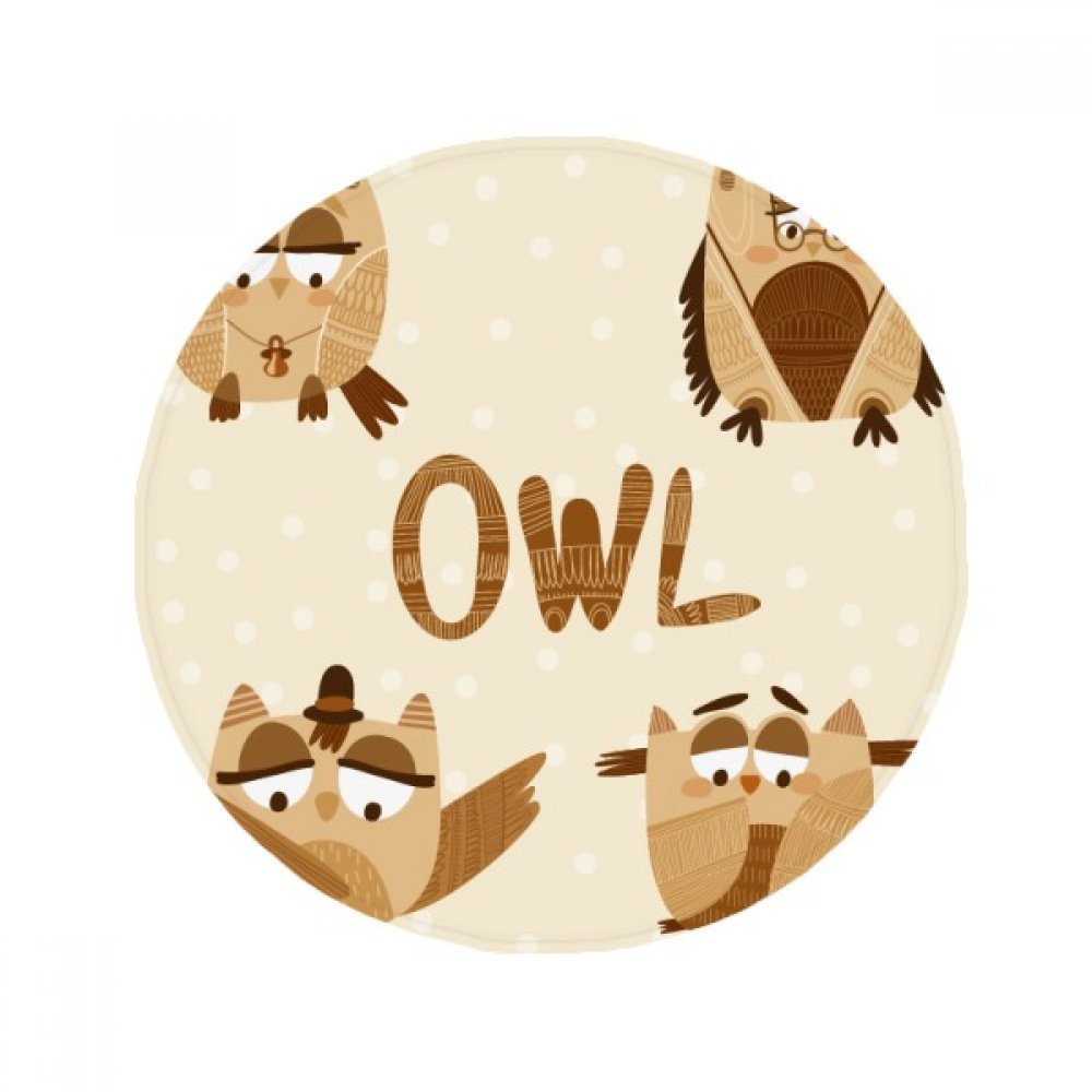 Tapis anti-dérapant hibou multicolore de 80 cm pour entrée