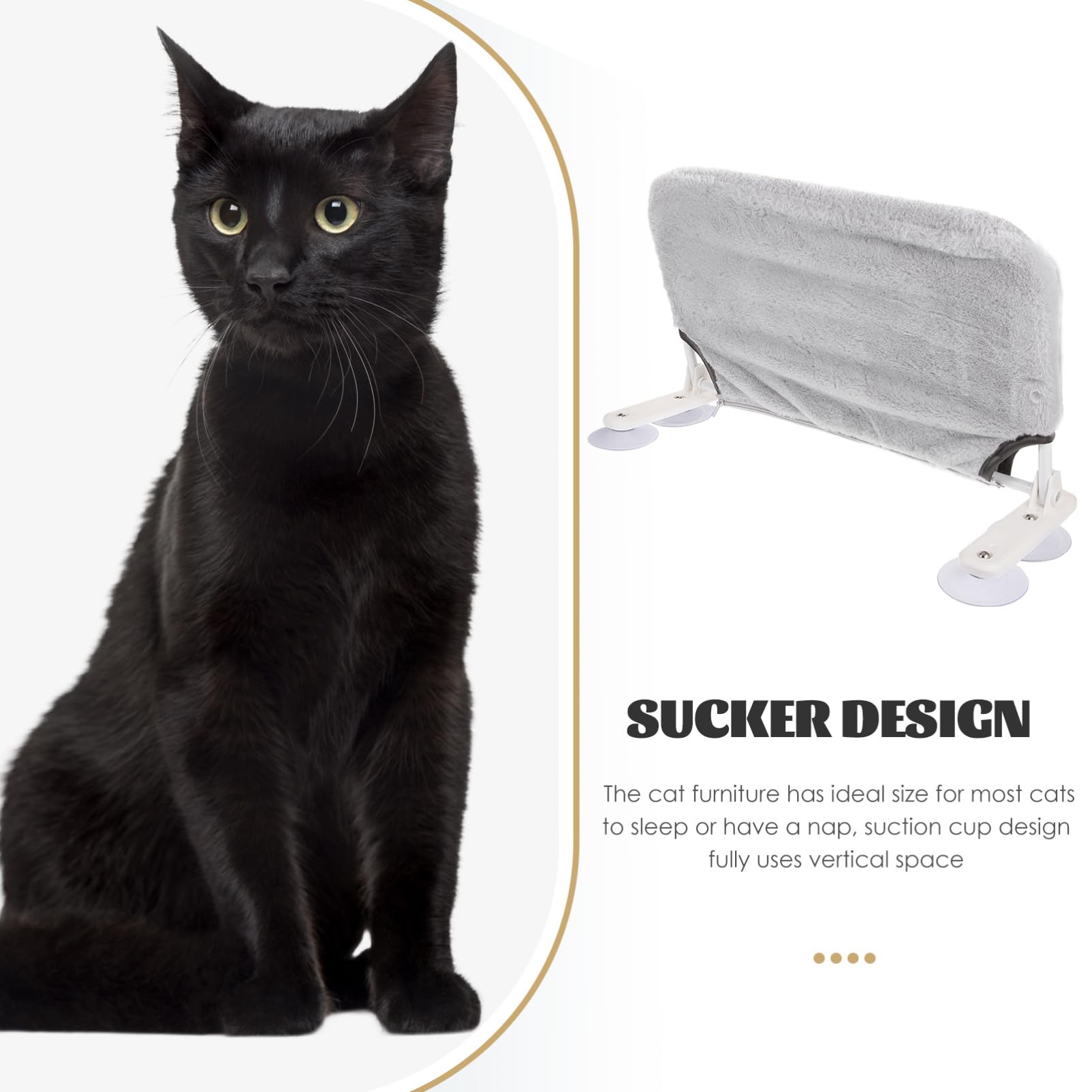 HANABASS Cat Window Perch Hammock per Gatti con Ventose Lettino da Finestra Design Pratico per Relax e Gioco di Gatti