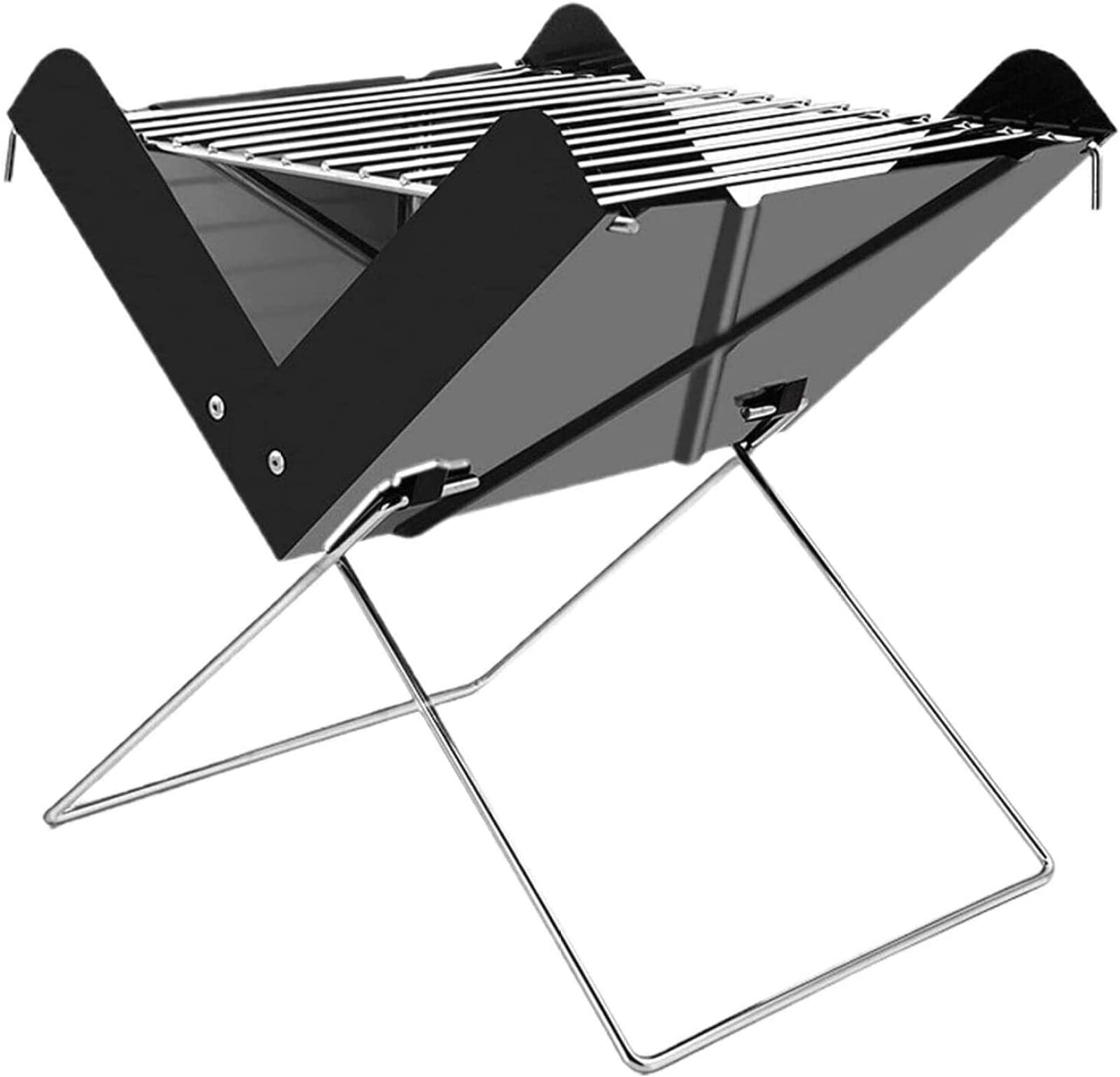 Griglia a Carbone Portatile Pieghevole per Barbecue, Barbecue da Tavolo Barbecue da Esterno in Acciaio Inossidabile per Fumatori per Cucinare all'aperto, Campeggio, Picnic, Spiaggia