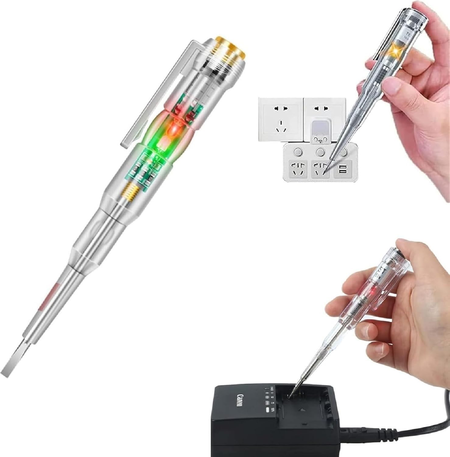 COFIEX High-Brightness Intelligent Voltage Tester Pen – Multi-Function LED Test Pen with Screwdriver, Non-Contact Electric Power Detector for AC/DC Voltage Testing (1Pcs)