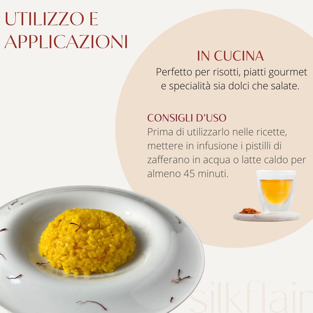 Silkflair - Zafferano in Pistilli - Mongra | Qualità Premium | aroma e colore intensi | raccolti a mano dal Kashmir (2g)