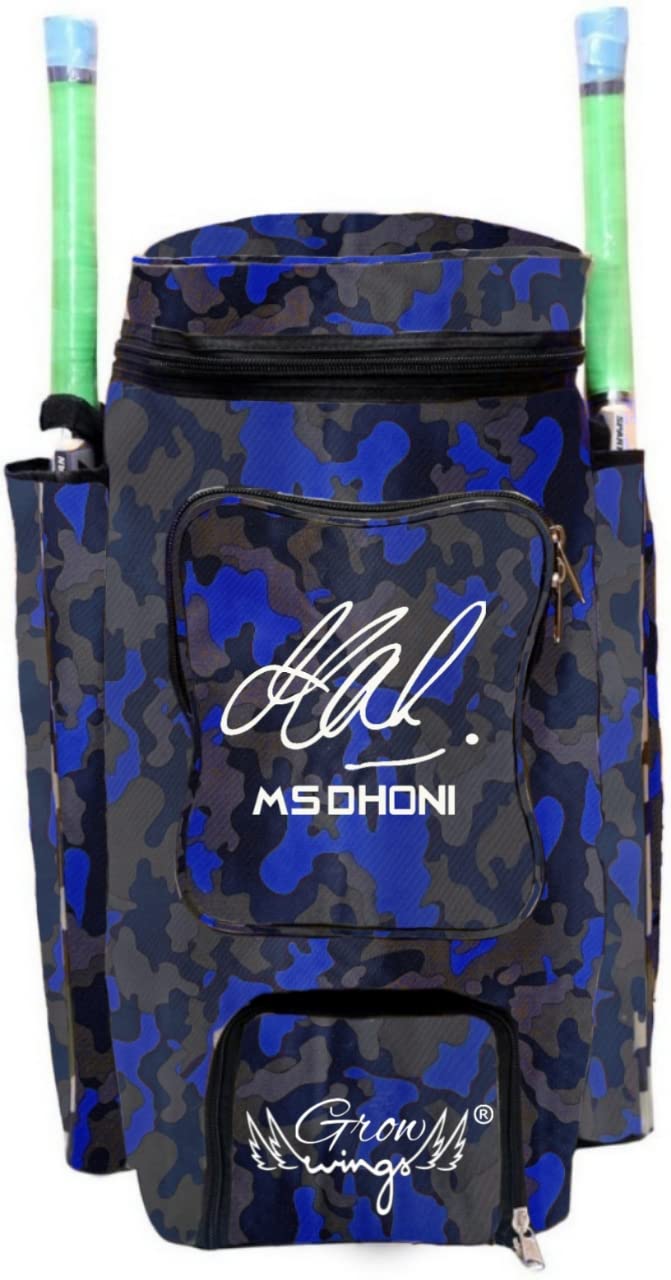 Grow wings Msd Cricket Kit Bag with Heavy Material Fabric Nylon Material (BLUE) (B0C16SCX99) Amazon Price History, Amazon Price Tracker