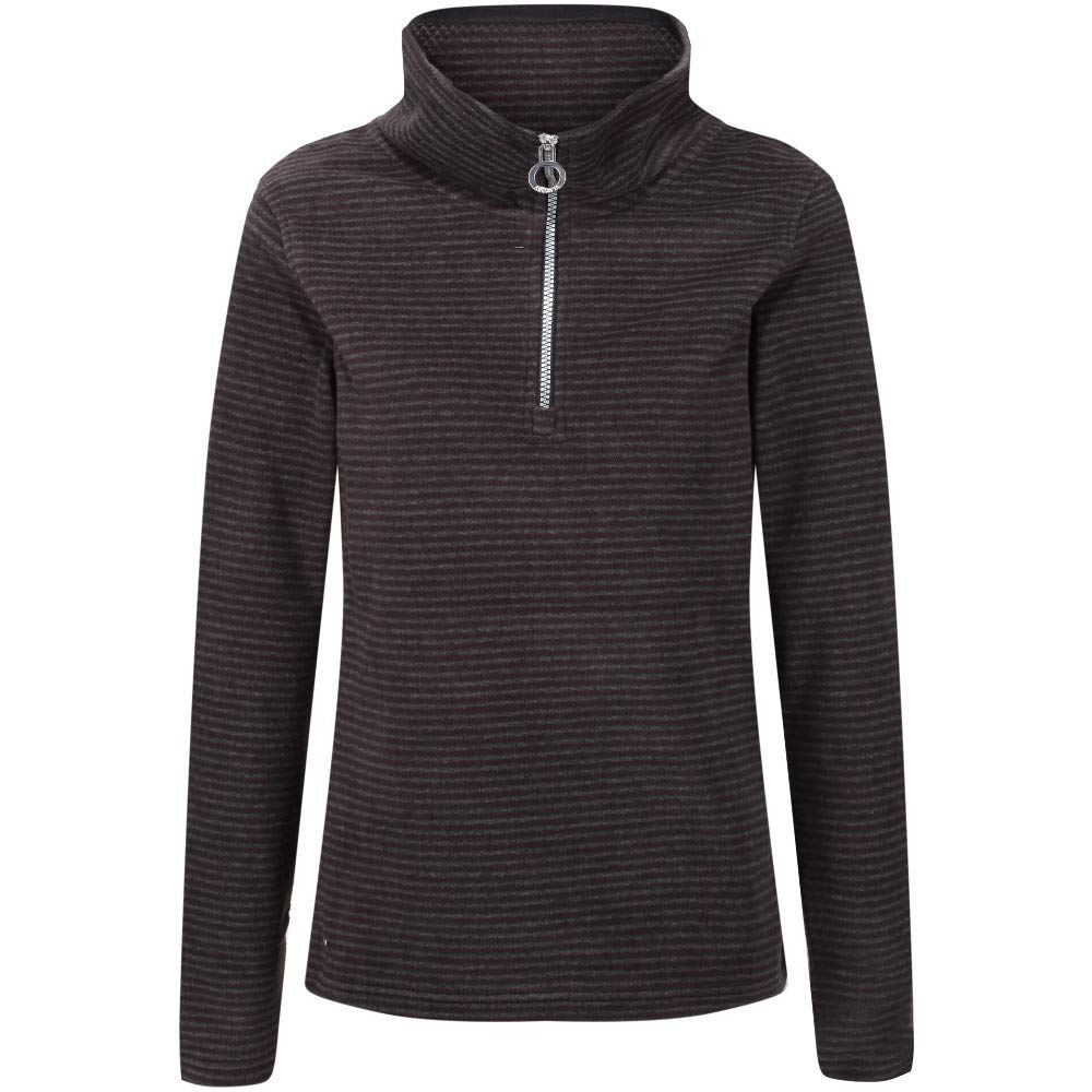 Regatta Women's SOLENNE jersey en tejido polar Symmetry con diseño a rayas y media cremallera Sweater, Black, L Regular