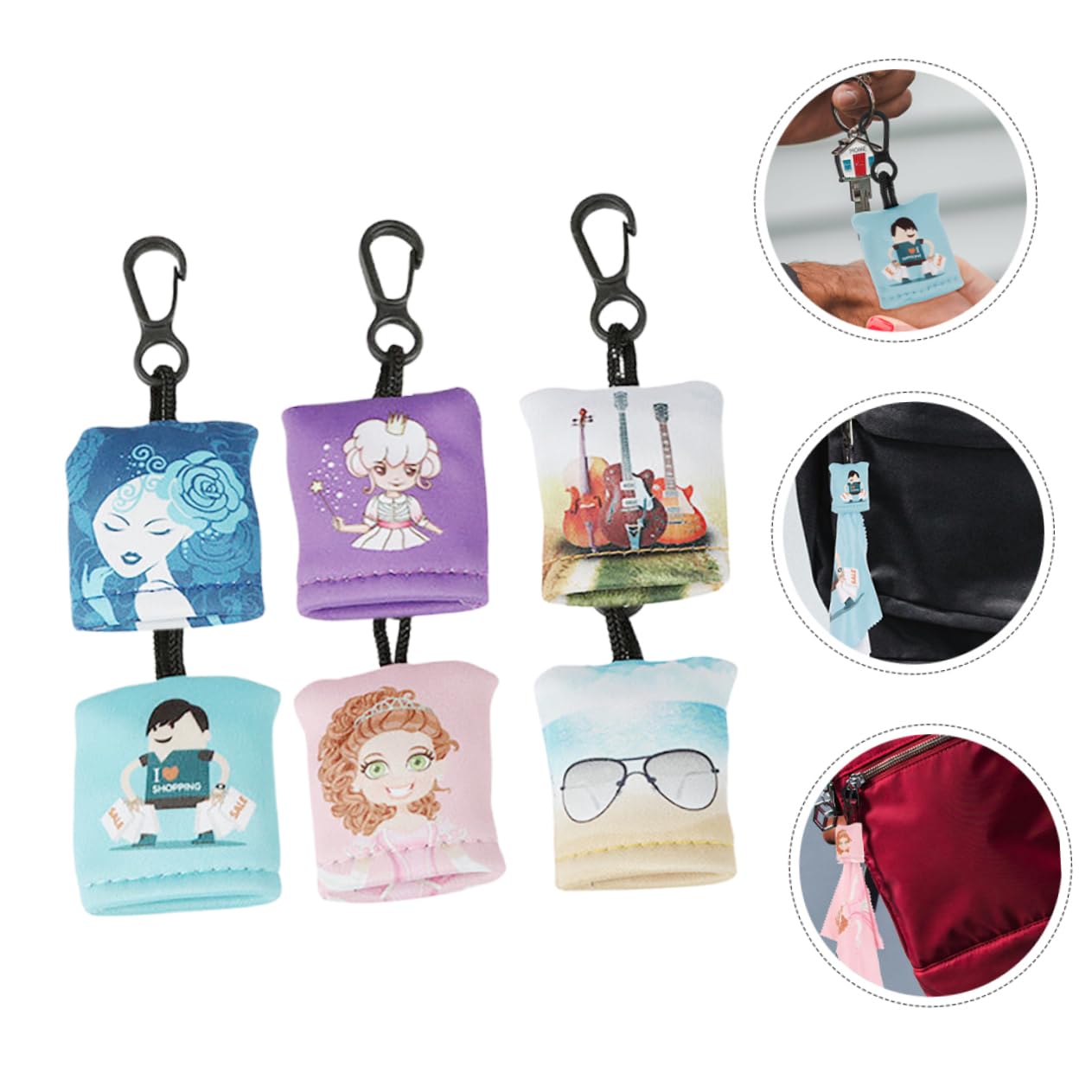 Didiseaon 30 Pièces Porte-Clés Chiffon Pour Lunettes Lingettes Nettoyantes Porte-Clés De Téléphone Suspendre Chiffon De Nettoyage Pour Lentilles Lingettes De Nettoyage Électroniques