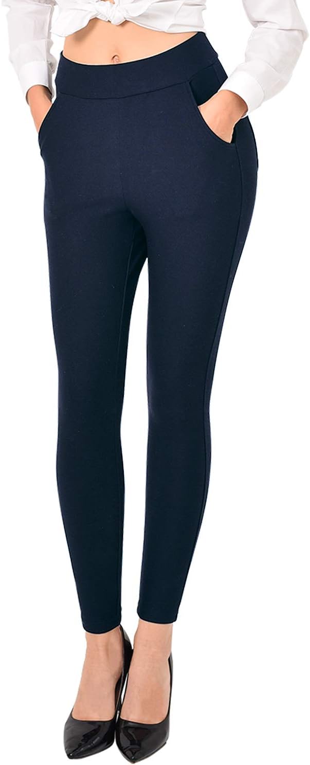 Ginasy Dress Pants for Women Business Casual Stretch Pull On Work Office Dressy Leggings Skinny Trousers with Pockets - Image 2