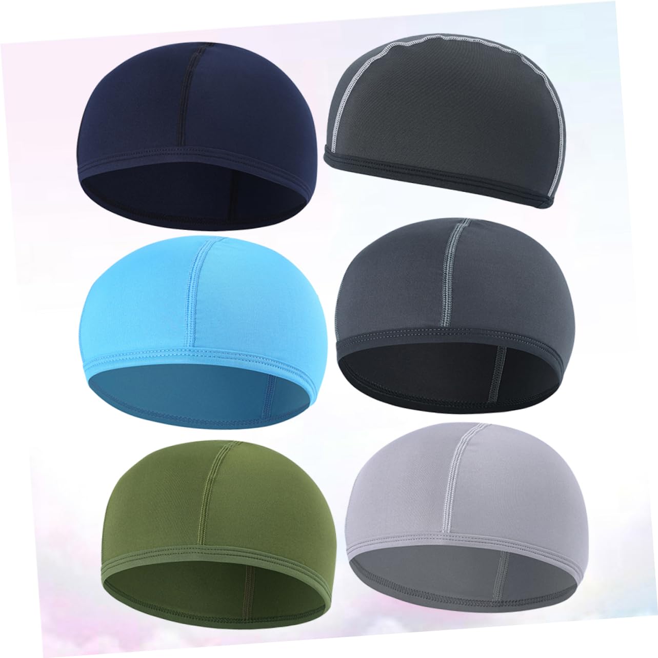 PRETYZOOM Sports Accessory Set 6 Pack Cycling Helmet Liner Soft Stretchy Linning Cap Helmet Inner for Cycling Running Hiking Random