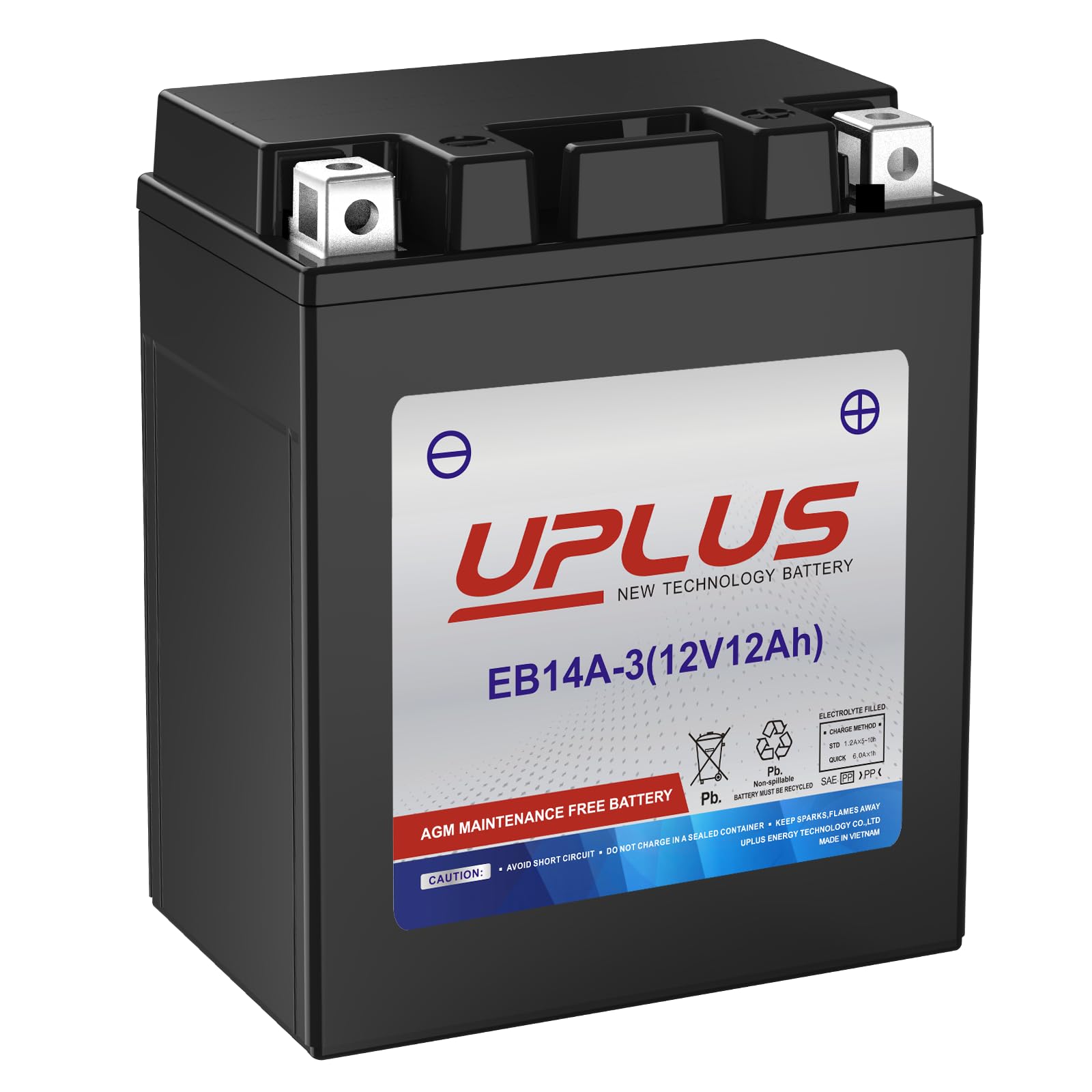 UPLUS Motorcycle Battery UP4-3-I Agm Battery, 12V 3Ah SLA Batteries Maintenance Free Scooter ATV replace for-TX4L-BS | Confirm size before order 113L x 70W x 85H(mm) — view 27