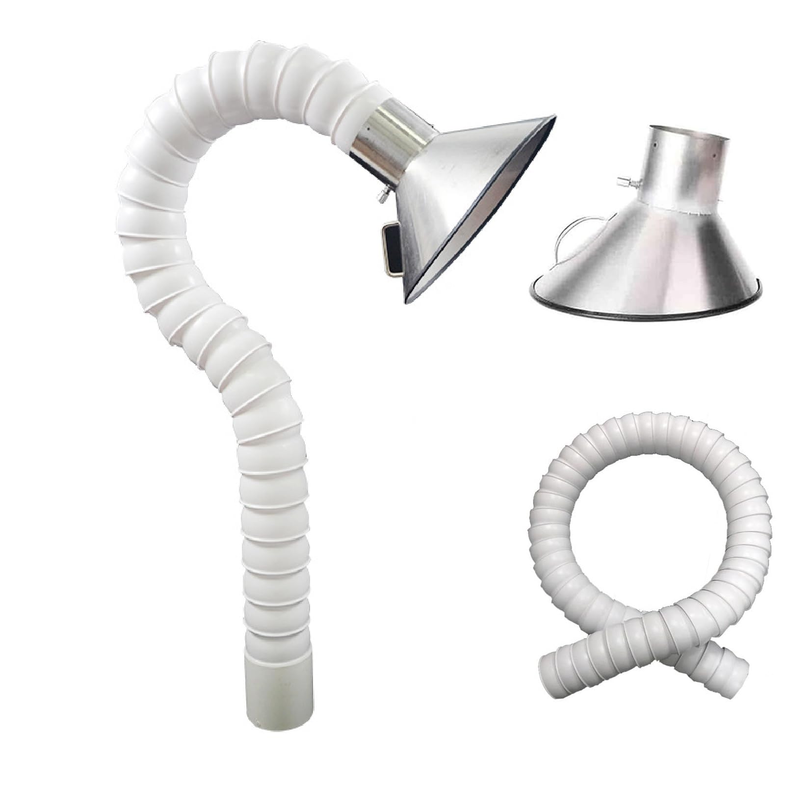 KLYDBMYT Flexible Industrial Fume Extractor Hose with Hood, Articulated Dust Collection Tube for Welding and Workshop Ventilation