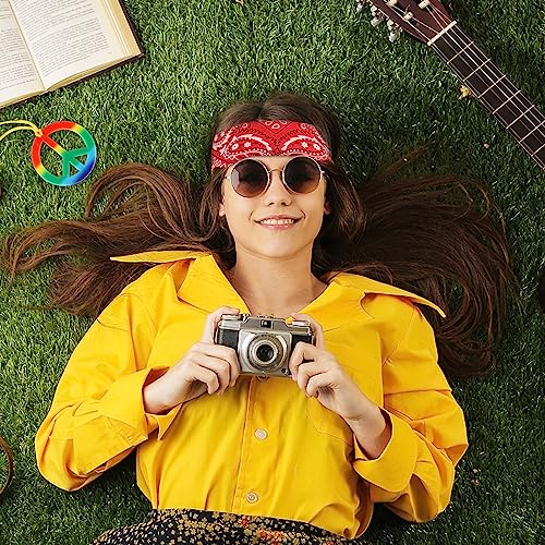 MXTIMWAN 4 Pezzi Set Costume Hippie, Anni '60-'70