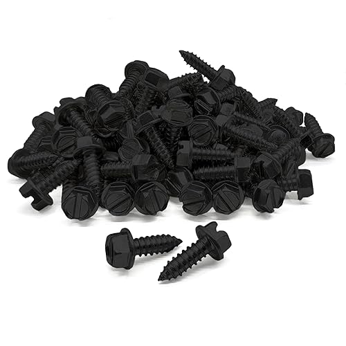 Miniatura 5 de (100 piezas) #14 x 34 pulgadas cabeza de arandela hexagonal ranurada autorroscante para concesionario de automóvil, zinc transparente