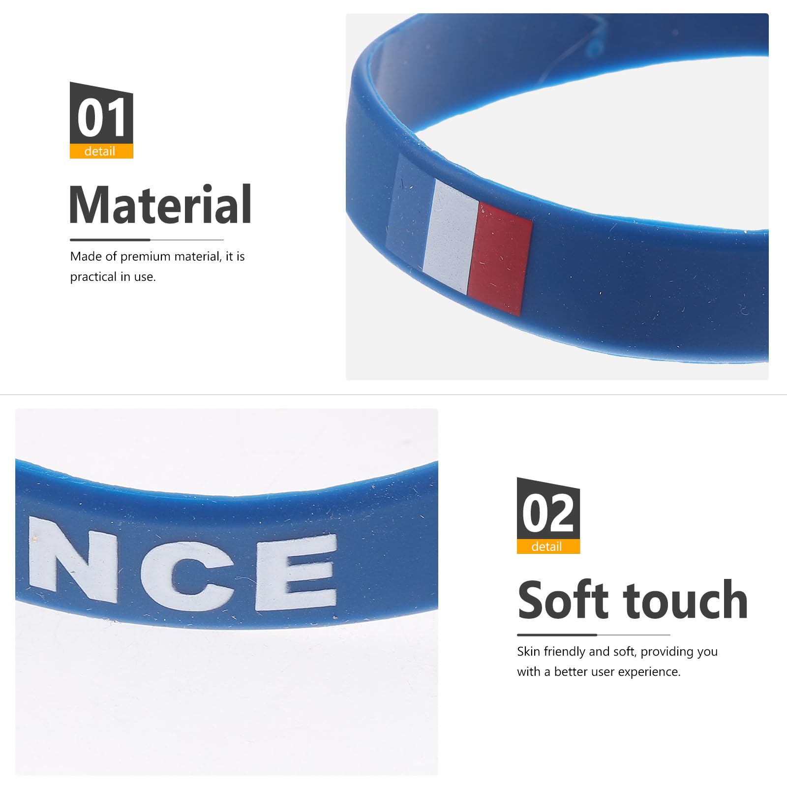 BESPORTBLE 5 Pièces Bracelet Cadeaux Drapeau Français Porte-clés Chaîne à Main
