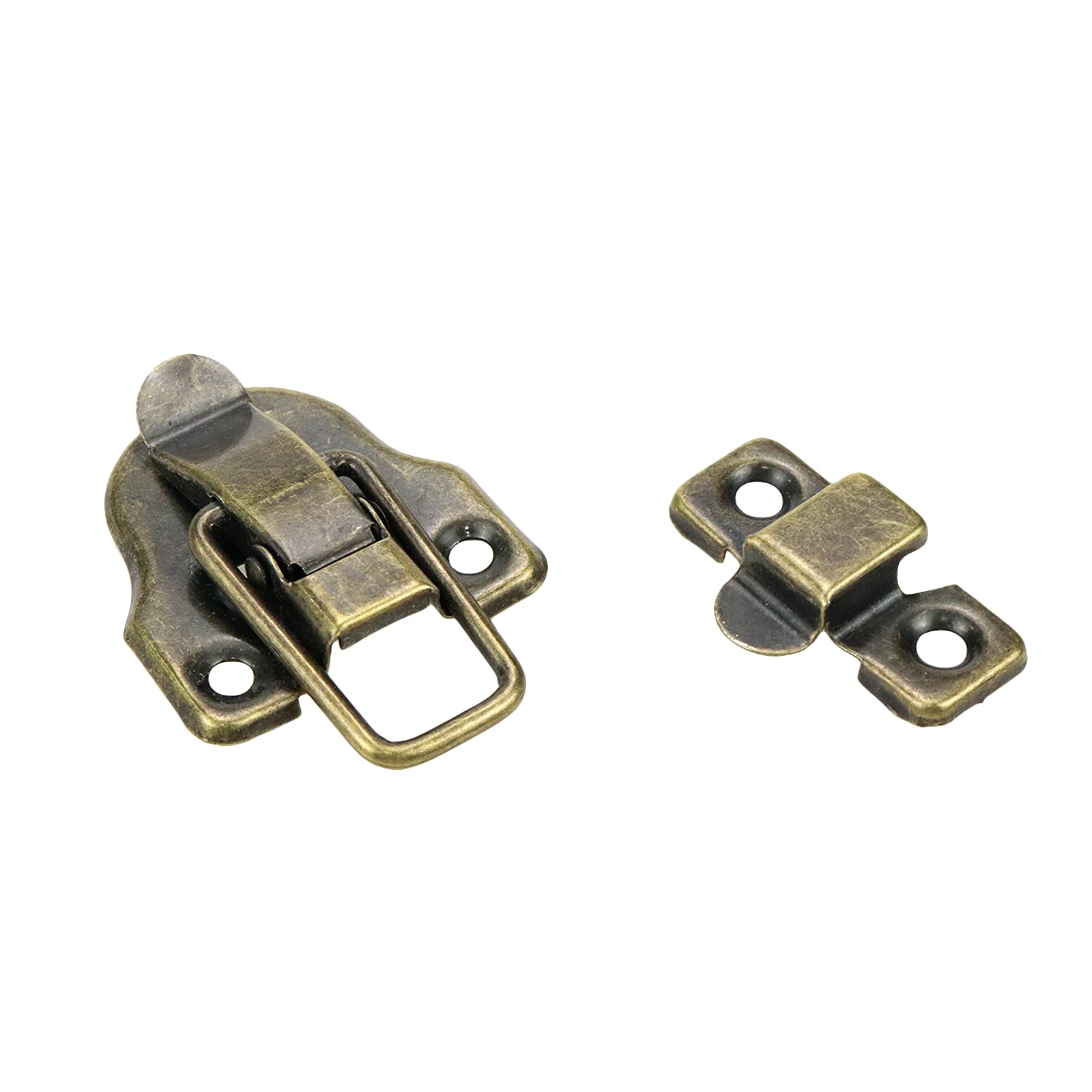 Geesatis 4 Pcs Bronze Tone Latch Catch Hasp Chest Box Trunk Latch Hasps for Box, Cabinet, Drawer, with Mounting Screws 2