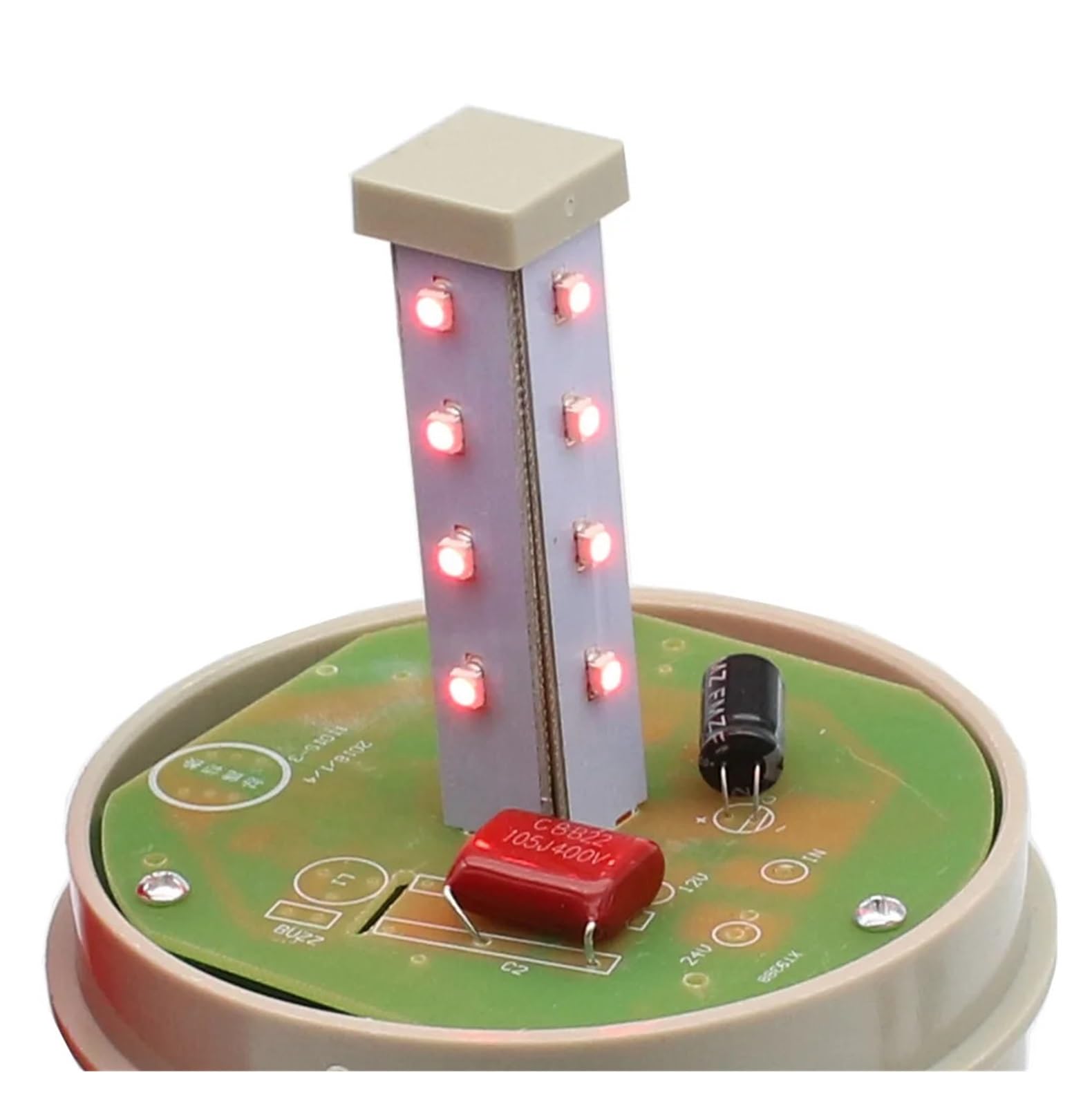 1 szt. LED-1101 z obrotowym głosem LED stroboskopowym światło ostrzegawcze syrena żółta niebieska czerwona zielona LED światło ostrzegawcze 12 V 24 V 110 V 220 V (kolor: czerwony, rozmiar: 12 V_with