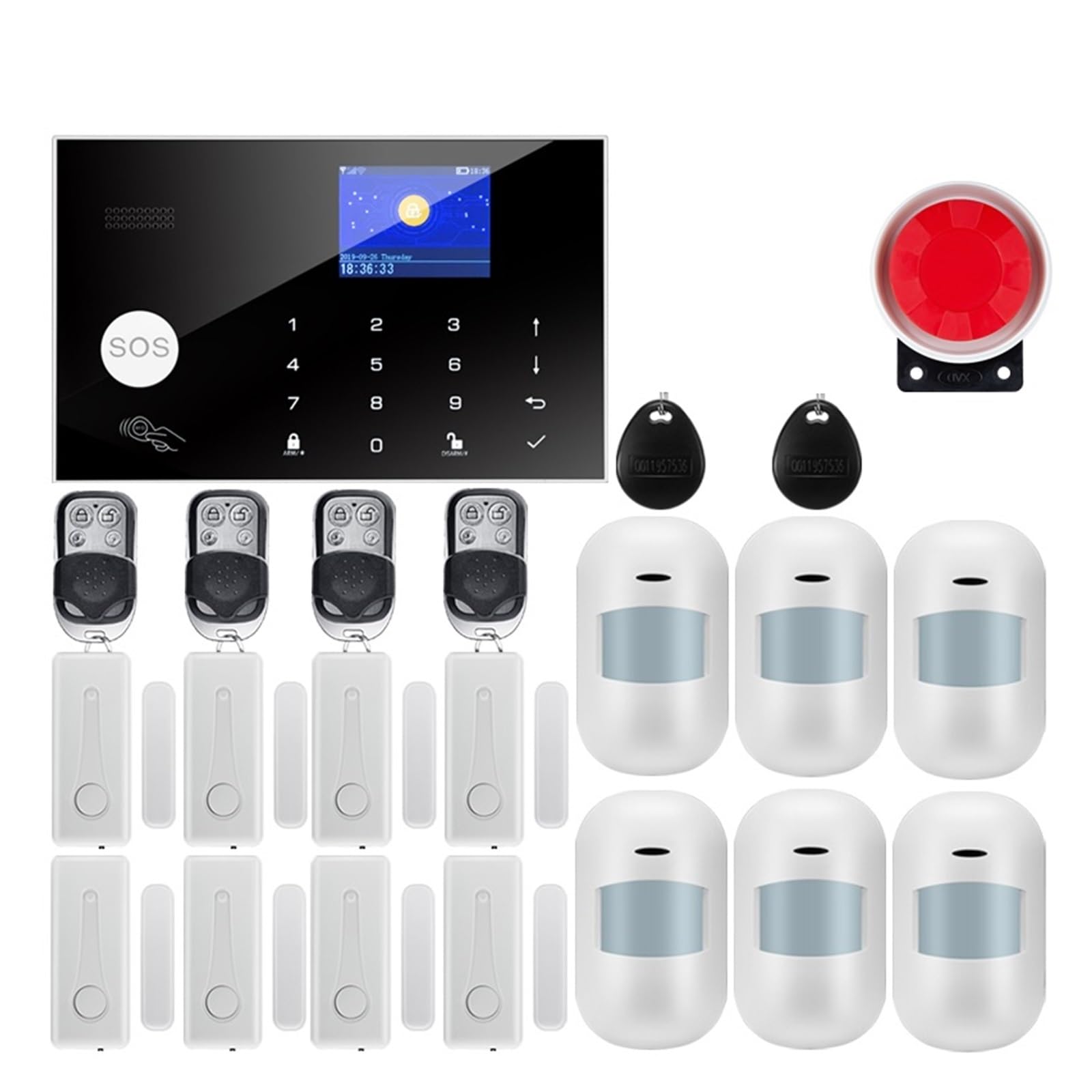 CUDTAPI GSM Alarm System Home Wireless Burglar Security Tuya APP Compatible(W7B9)