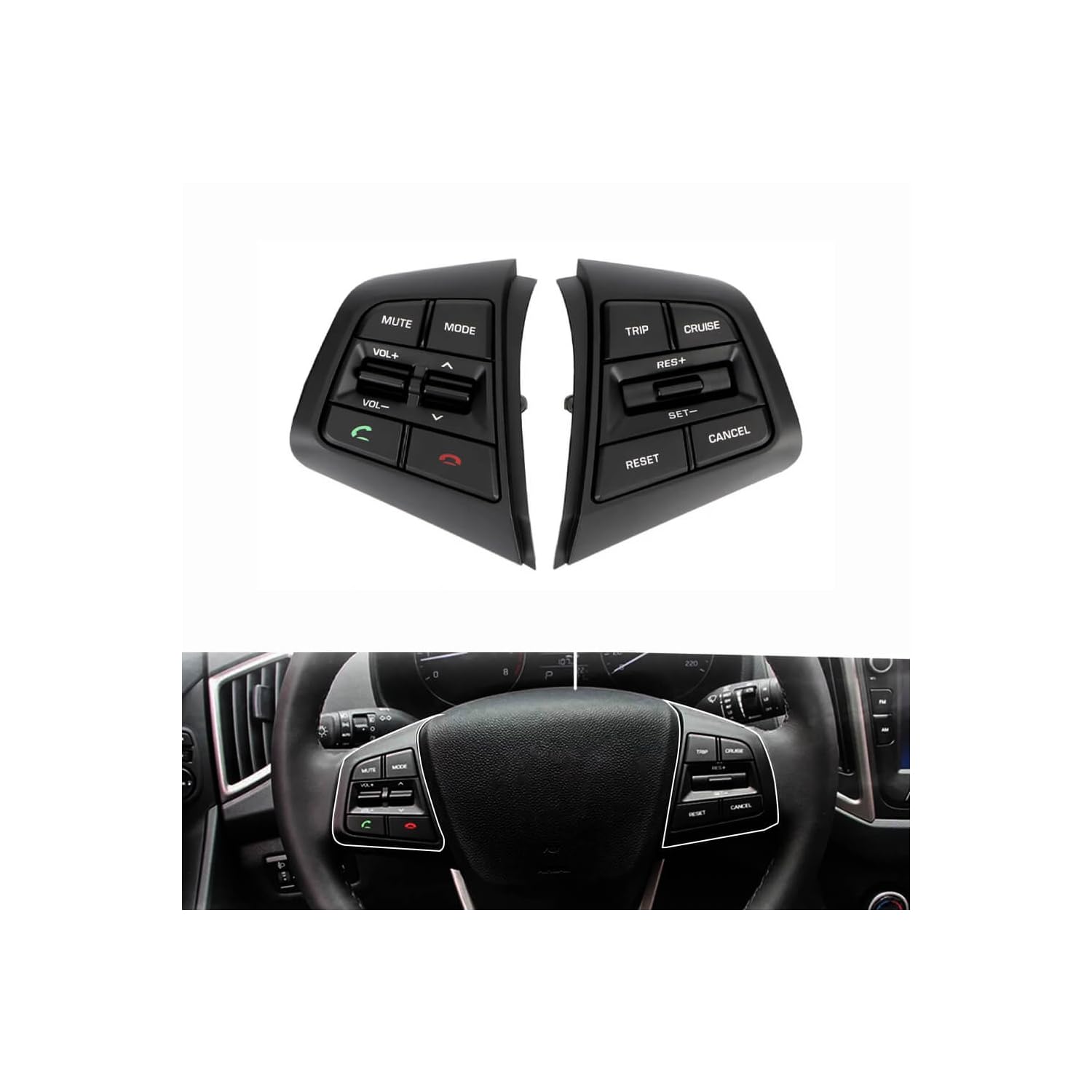 Carmudify Steering Wheel & Cruise Control Button Competible for Hyundai Creta 2015-2020