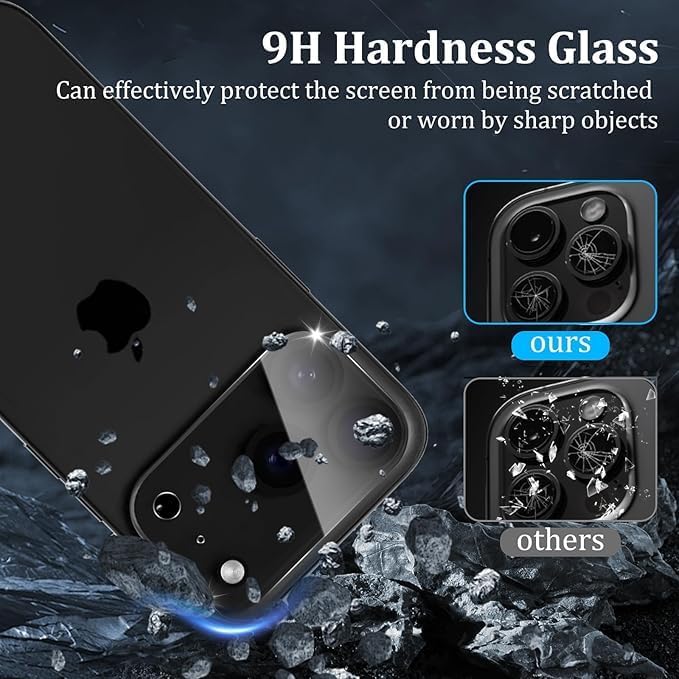 Image of OpenTech Premium Camera Lens Protector For iPhone 17 Pro Max With Edge To Edge Coverage (Full Transparent) (Pack of Two) - Case friendly, Anti Scratch glass