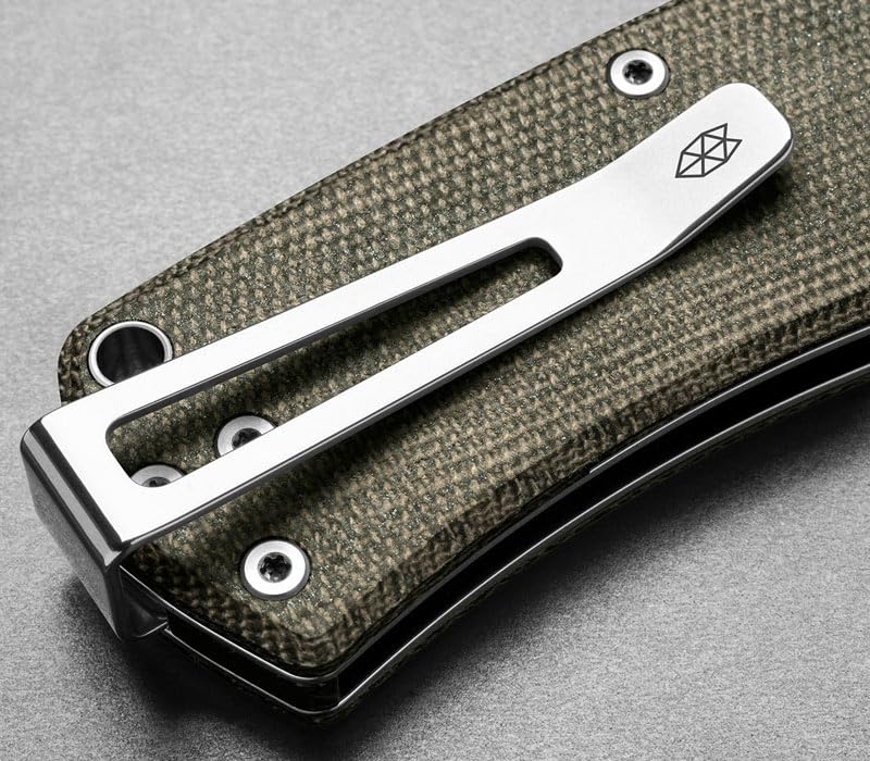 The James Brand Taschenmesser The Folsom mit Klinge aus Edelstahl VG-10 und Griff aus Micarta in der Farbe Grün, Länge: 7 cm, 97 g, KN112127-00