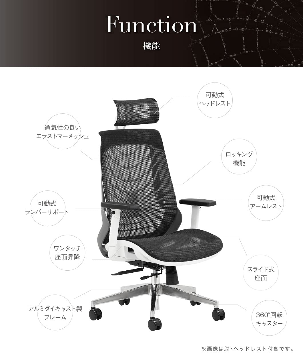 Amazon | LOOKIT オフィスチェア リクライニング ハイバック メッシュ