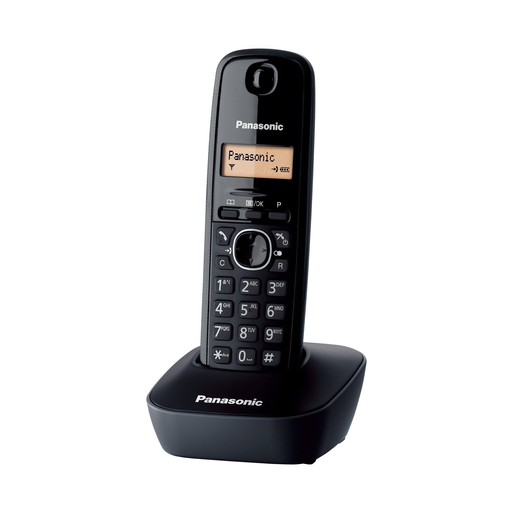 Panasonic KX-TG1611FRH Téléphone Solo sans Fil DECT sans répondeur Noir [Version Française]